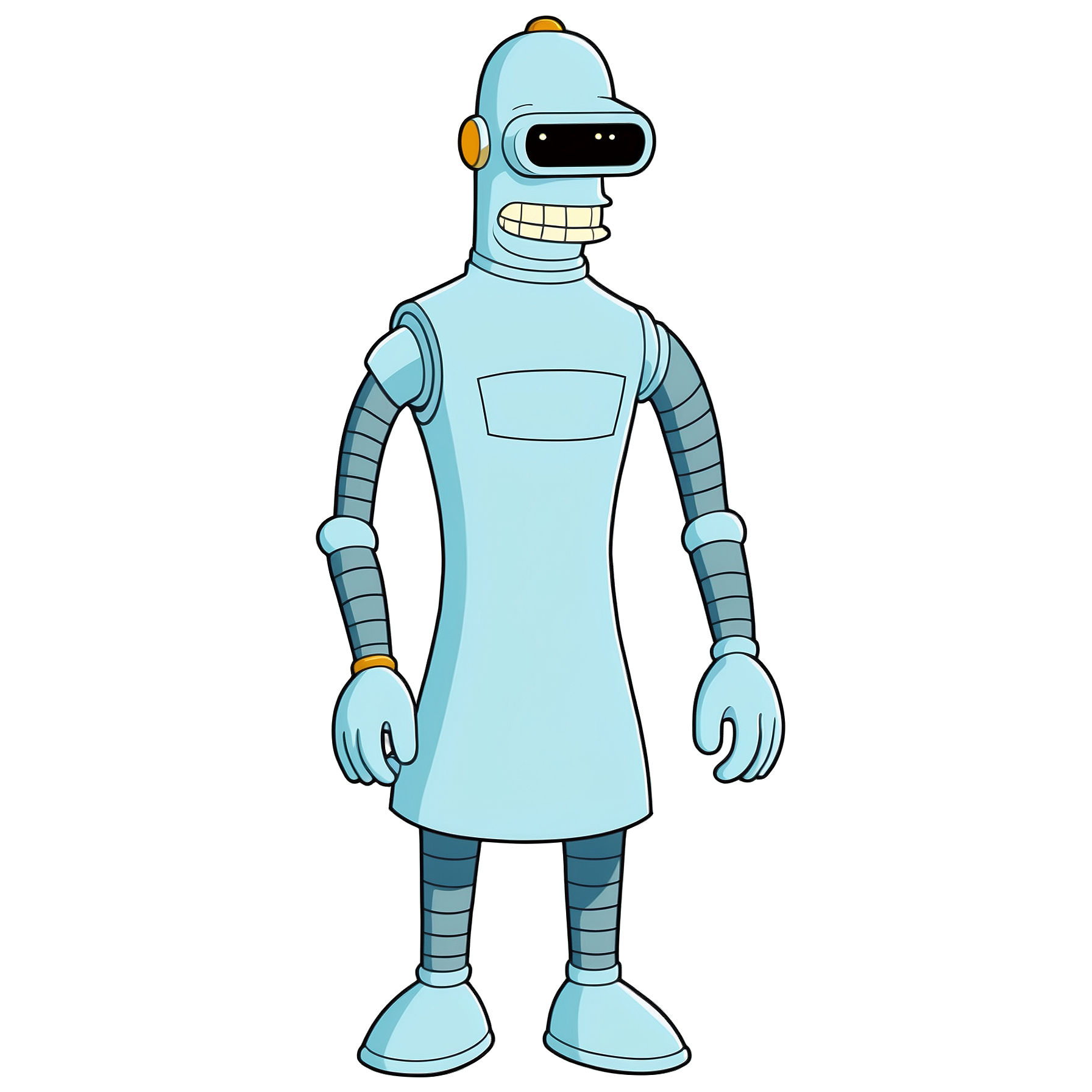 Graphic Design Bender from Futurama realistic full body 2d ca 2