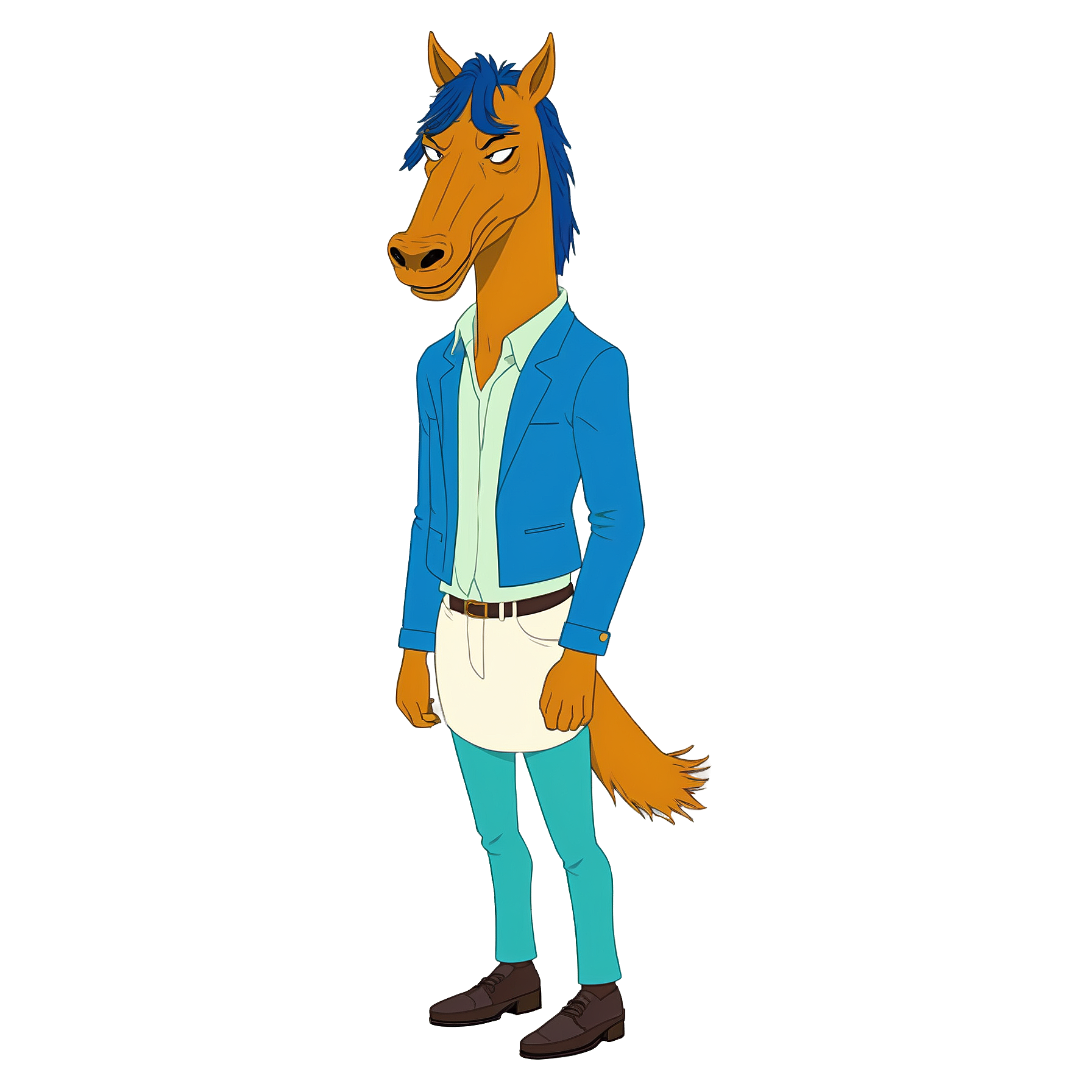 Graphic Design Bojack from Bojack Horseman realistic full body 0