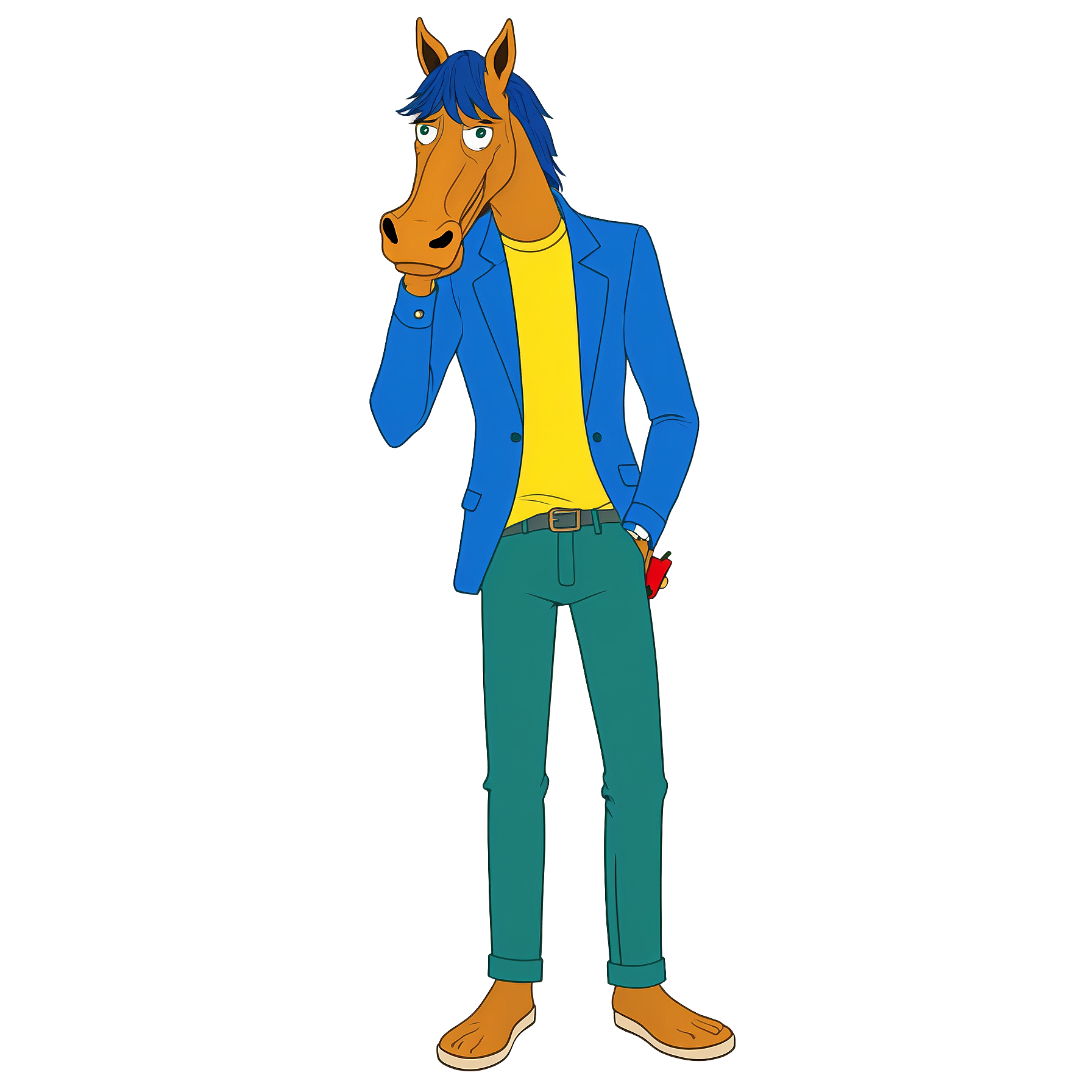 Graphic Design Bojack from Bojack Horseman realistic full body 6