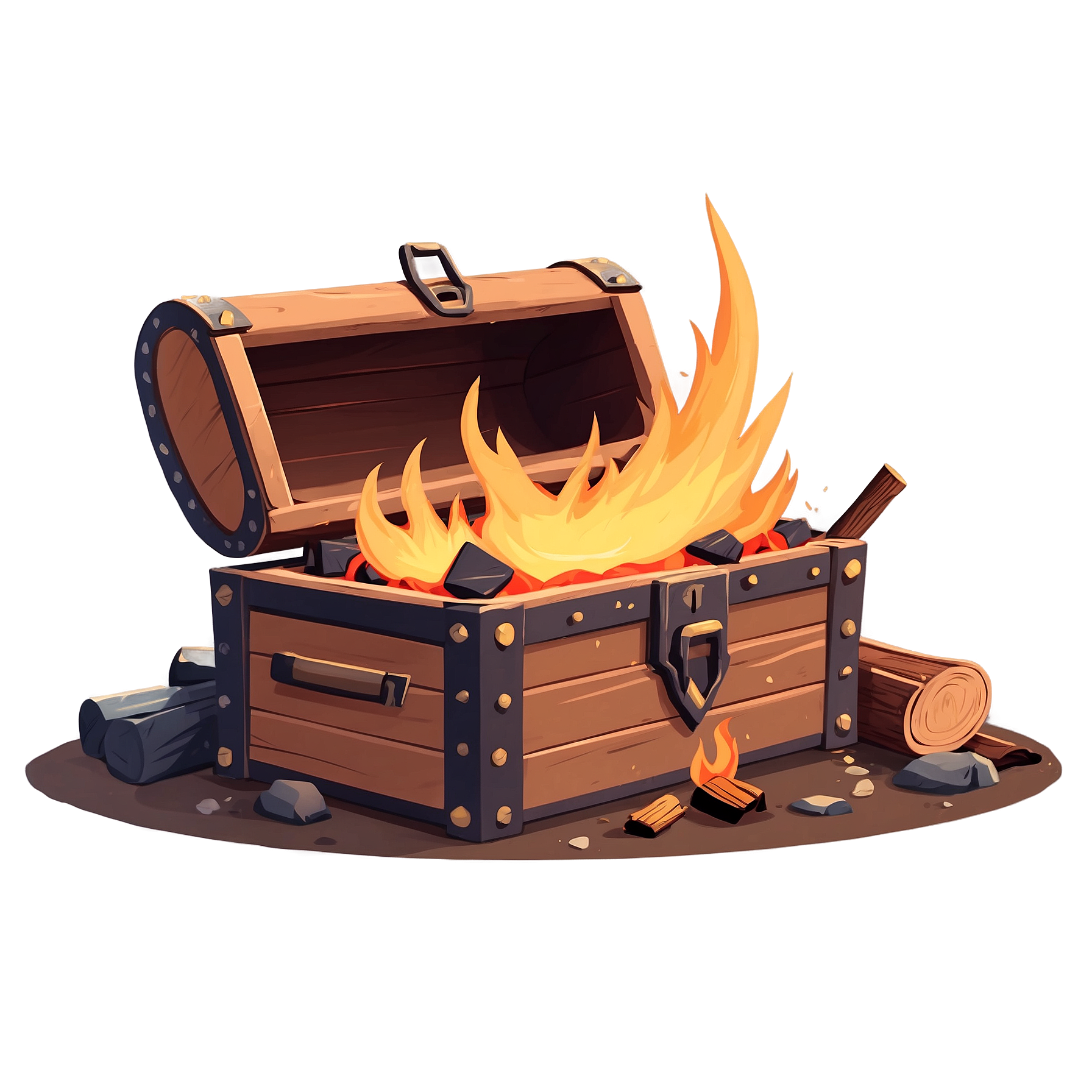 Graphic Design Campfire Chest full details or high quality 4k 1