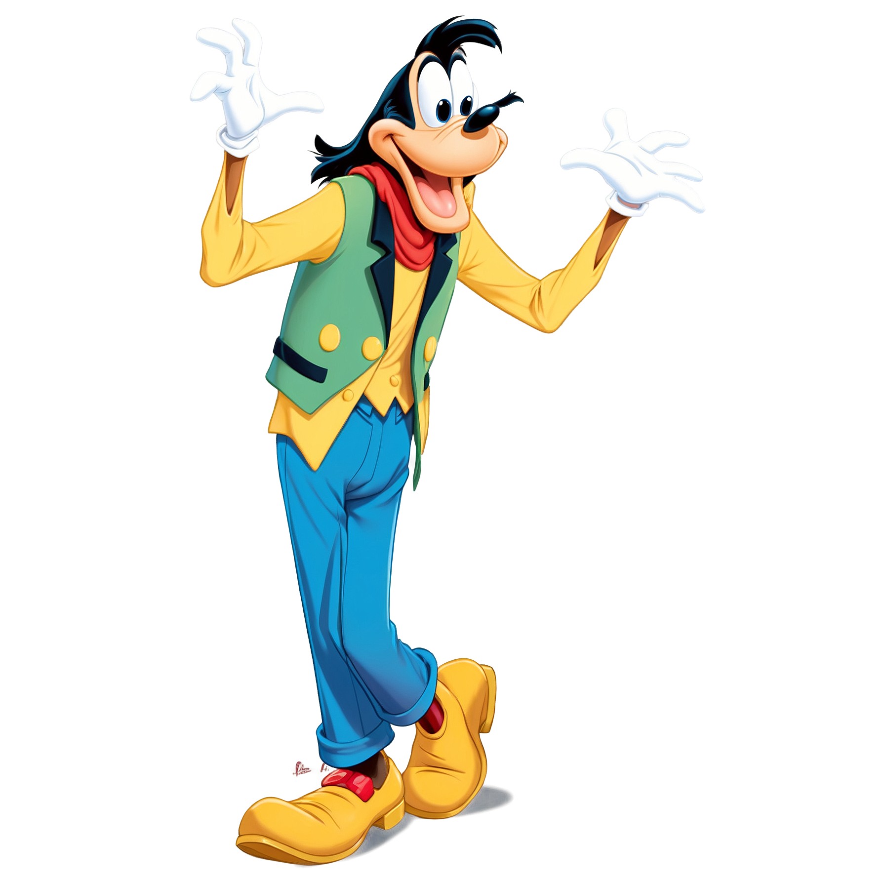 Graphic Design Goofy from Disneyrealistic full body 2d cartoon 0