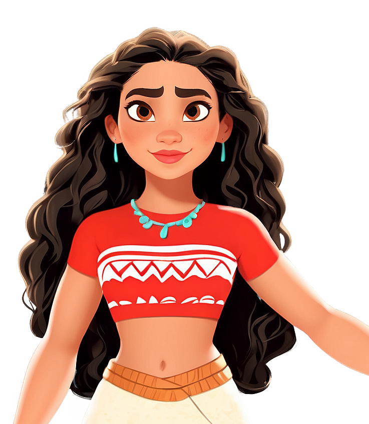 Graphic Design Moana from Moana realistic full body 2d cartoon 1