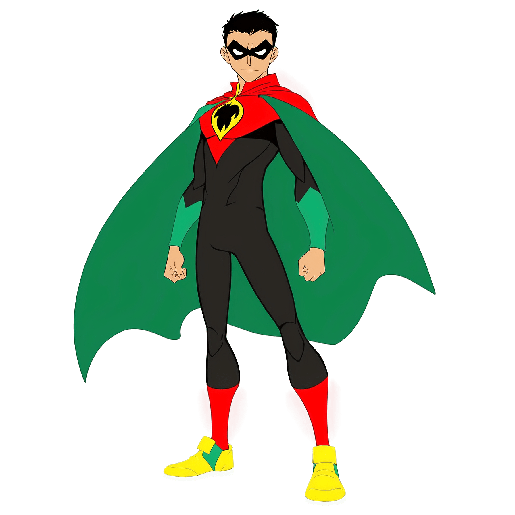 Graphic Design Robin from Teen Titans realistic full body 2d c 7