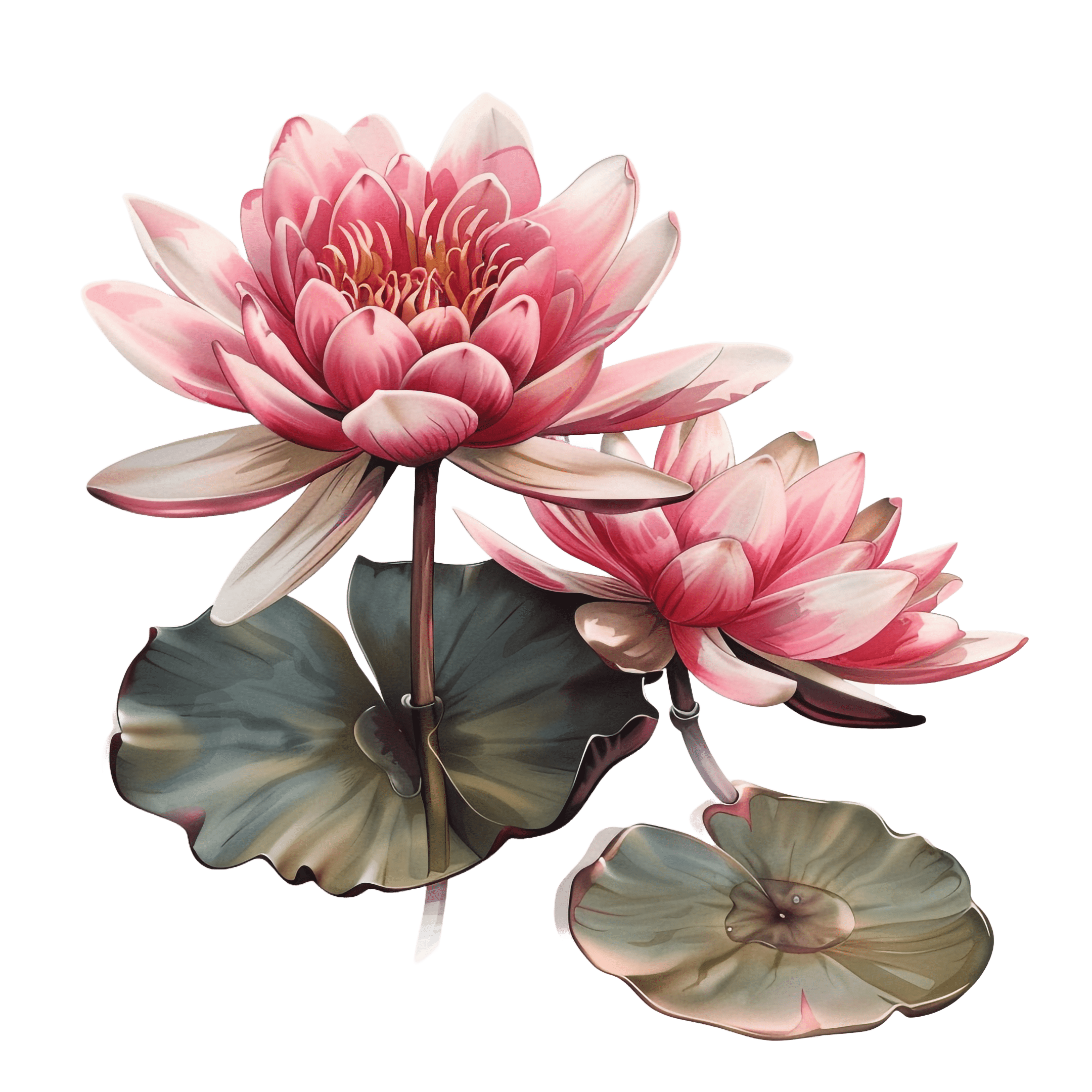 jawadseotoolninja 55781 17625 Water lily realistic on white bac fe7fc303 097a 4a31 9e2a 16da9f66dca0 Lotus Blossom Flower PNG