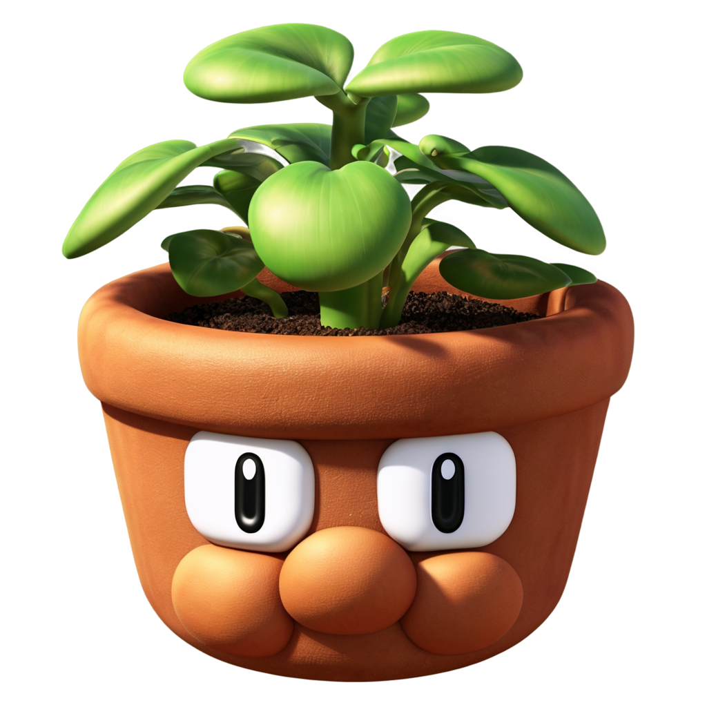 Leonardo Vision XL Super Mario plant pot No shadow full det 3