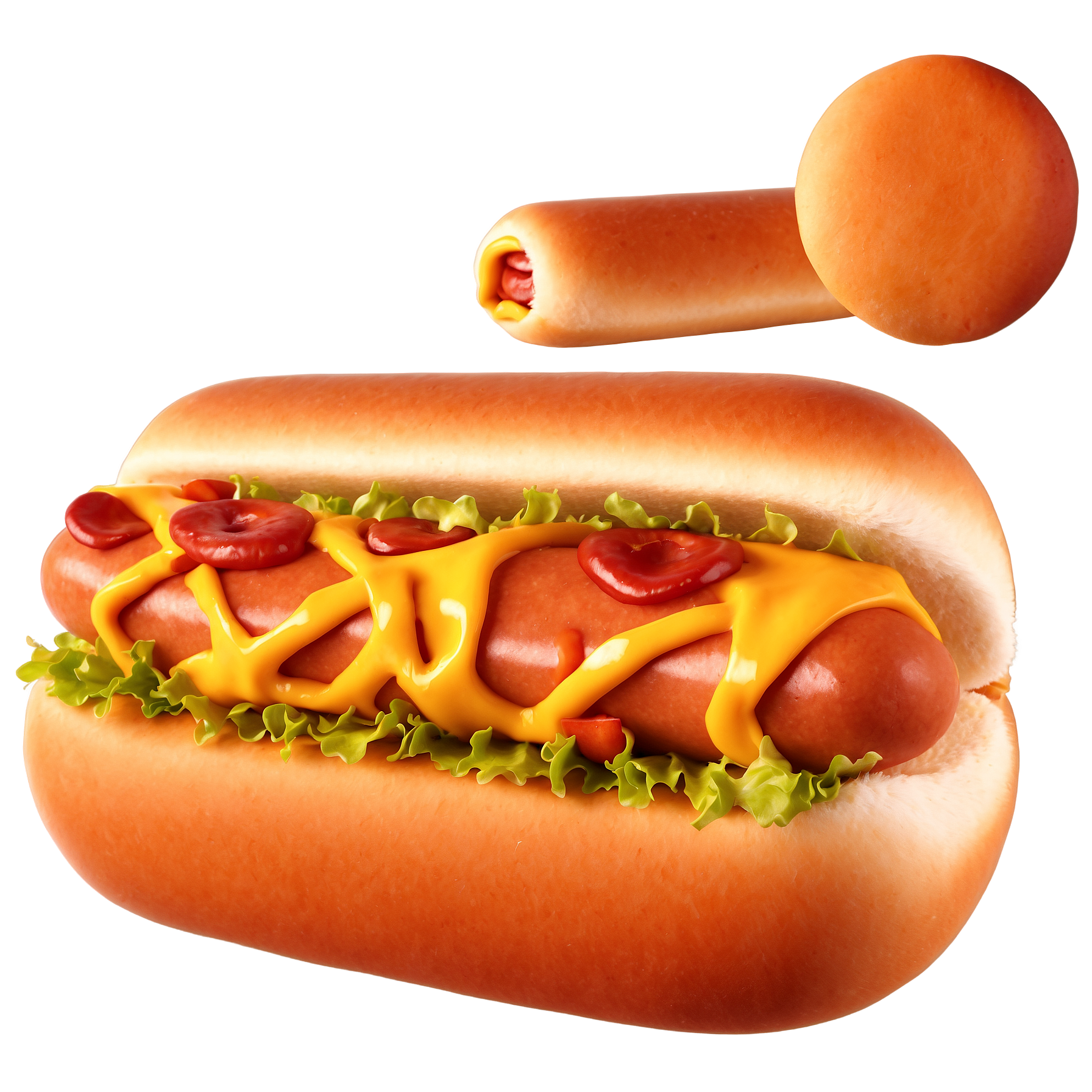 Lifelike Vision Hot Dog Bun Roll full details or high quality 0