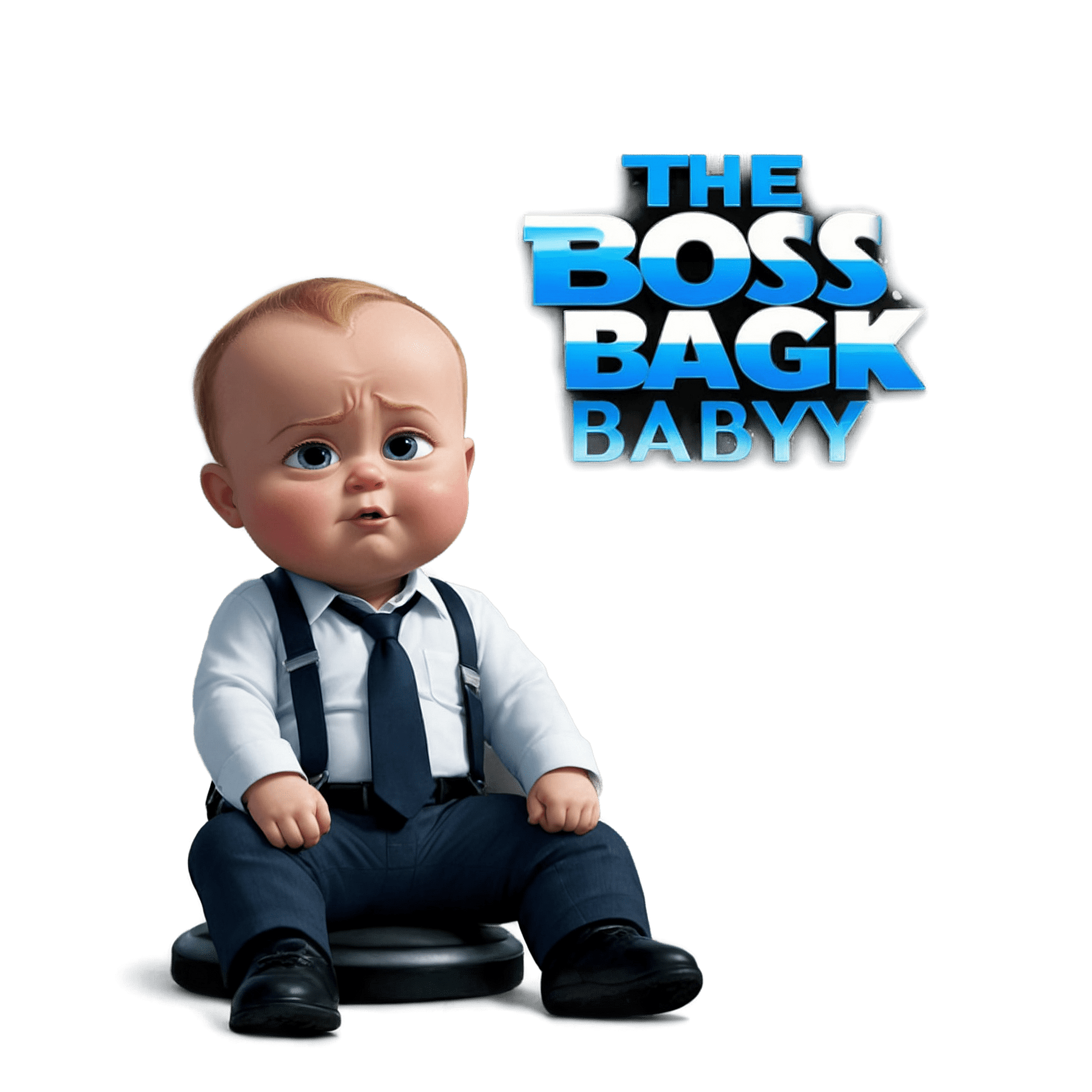 Baby Boss Sitting Pose PNG