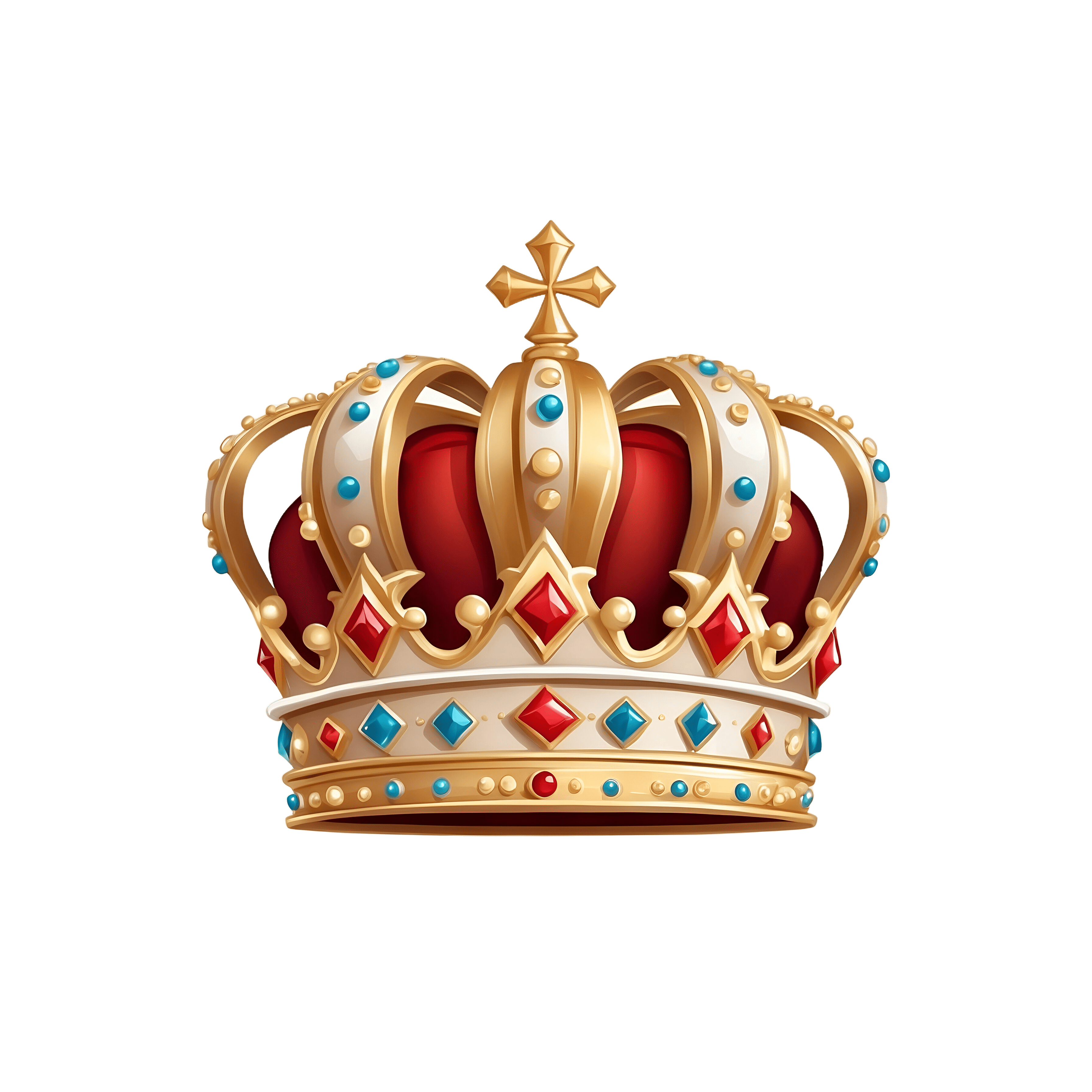 Crown PNG Luxury 2D Cartoon & Realistic Clipart