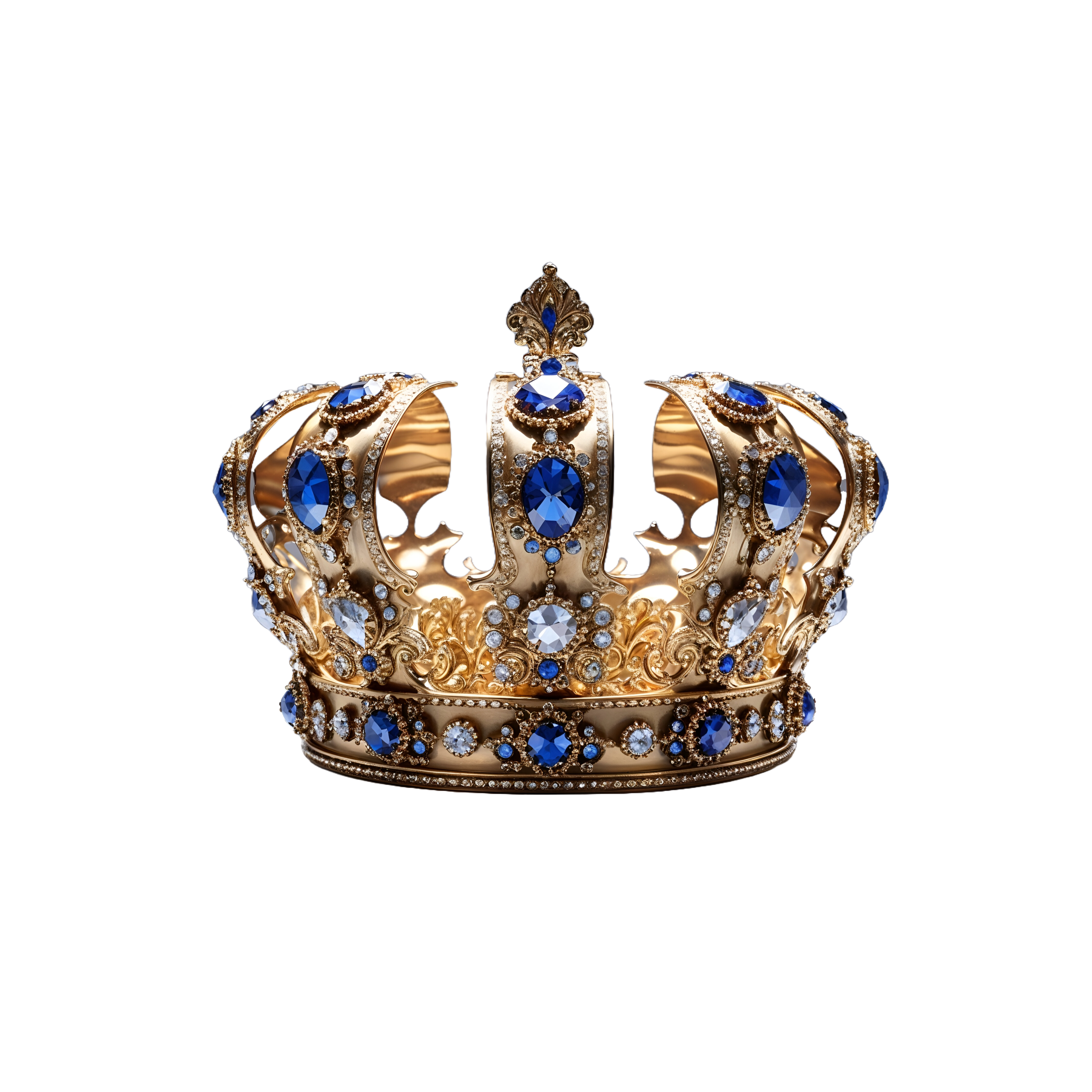 Golden Crown PNG High-Quality Transparent Design