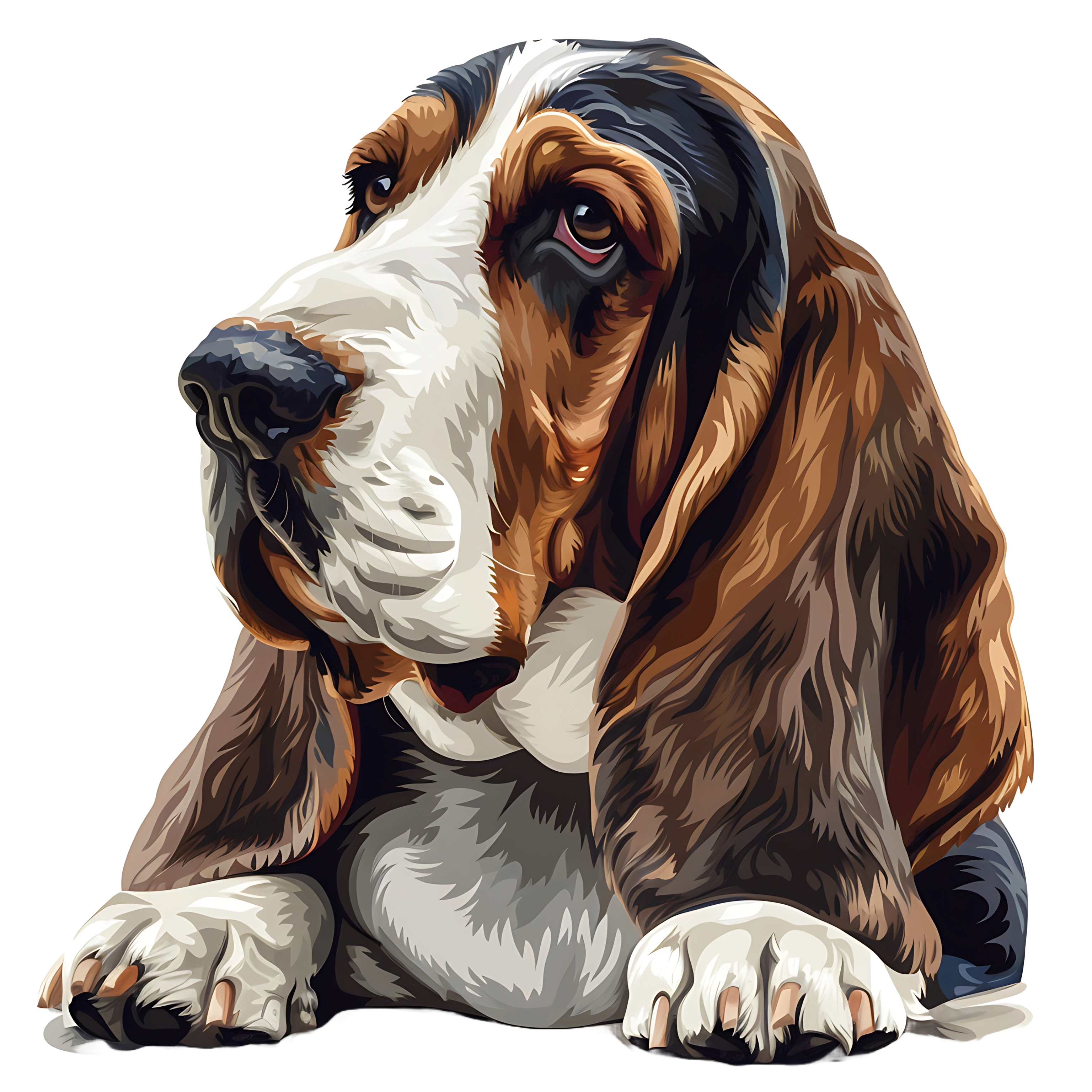 jawadseotoolninja 55781 17625 Basset Hound dog realistic on whi 00a4f764 488d 4eee b1c1 5018b0af5332