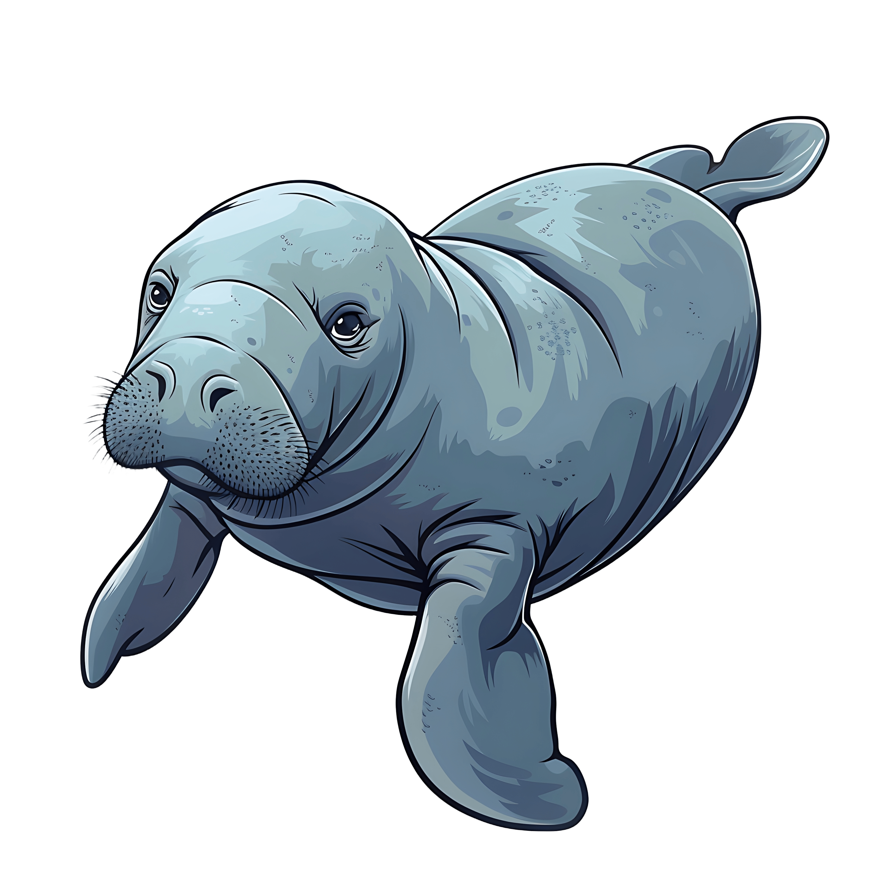 jawadseotoolninja 55781 17625 Manatee realistic 2d cartoon on w ec42c3e5 7b16 4bc2 ad59 5850041ca598