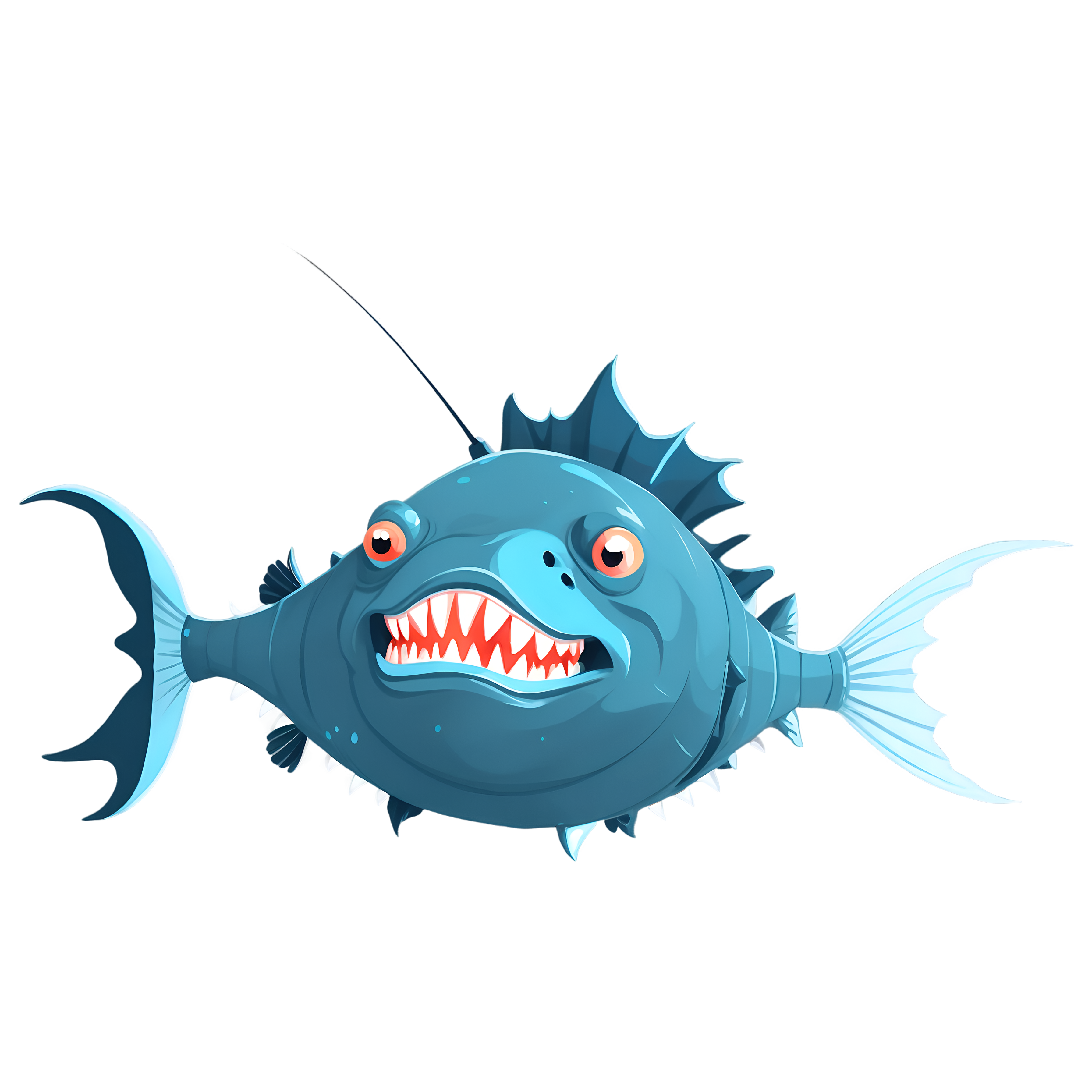 Angler Fish PNG Deep Sea Transparent Background