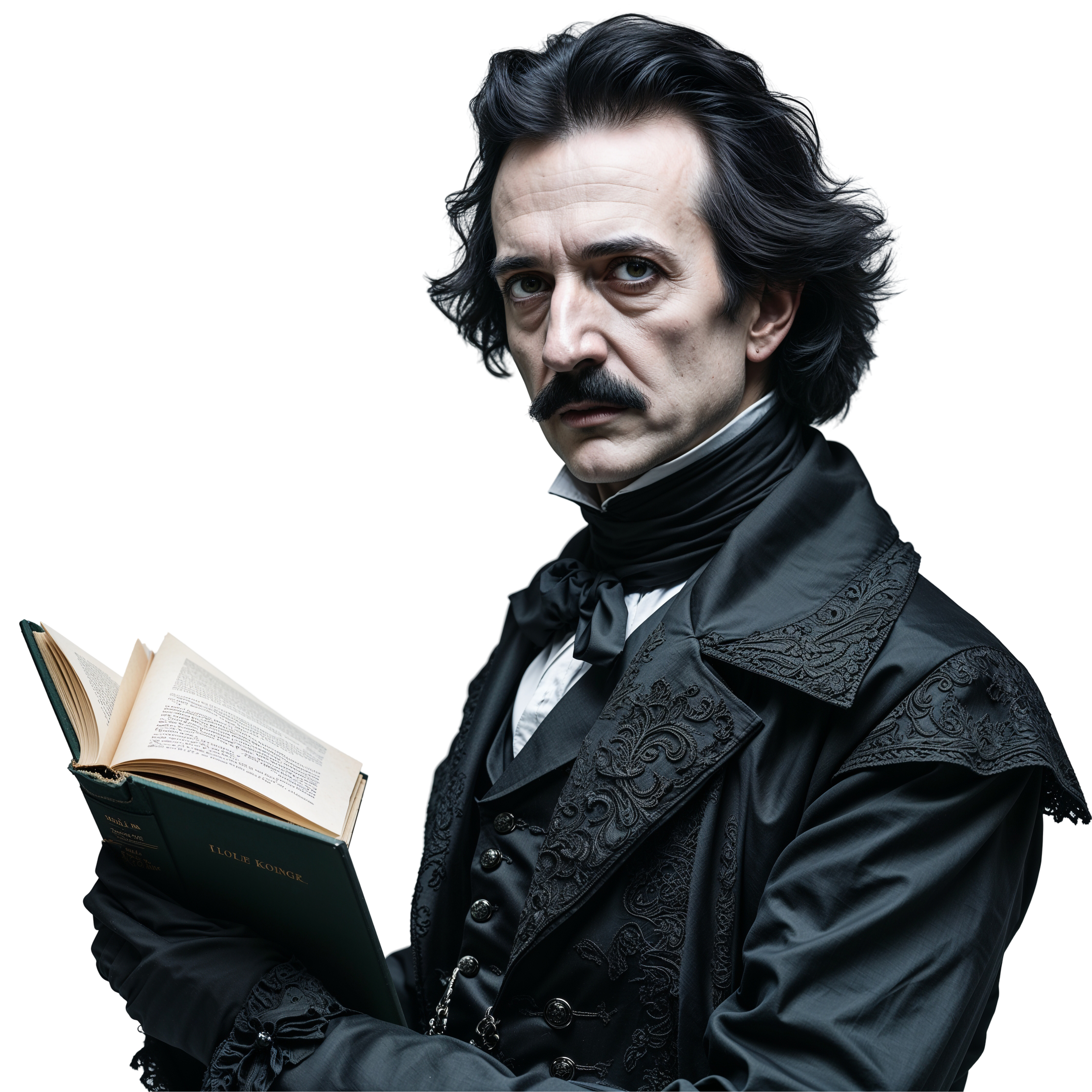 Edgar Allan Poe PNG HD Free Transparent Illustration
