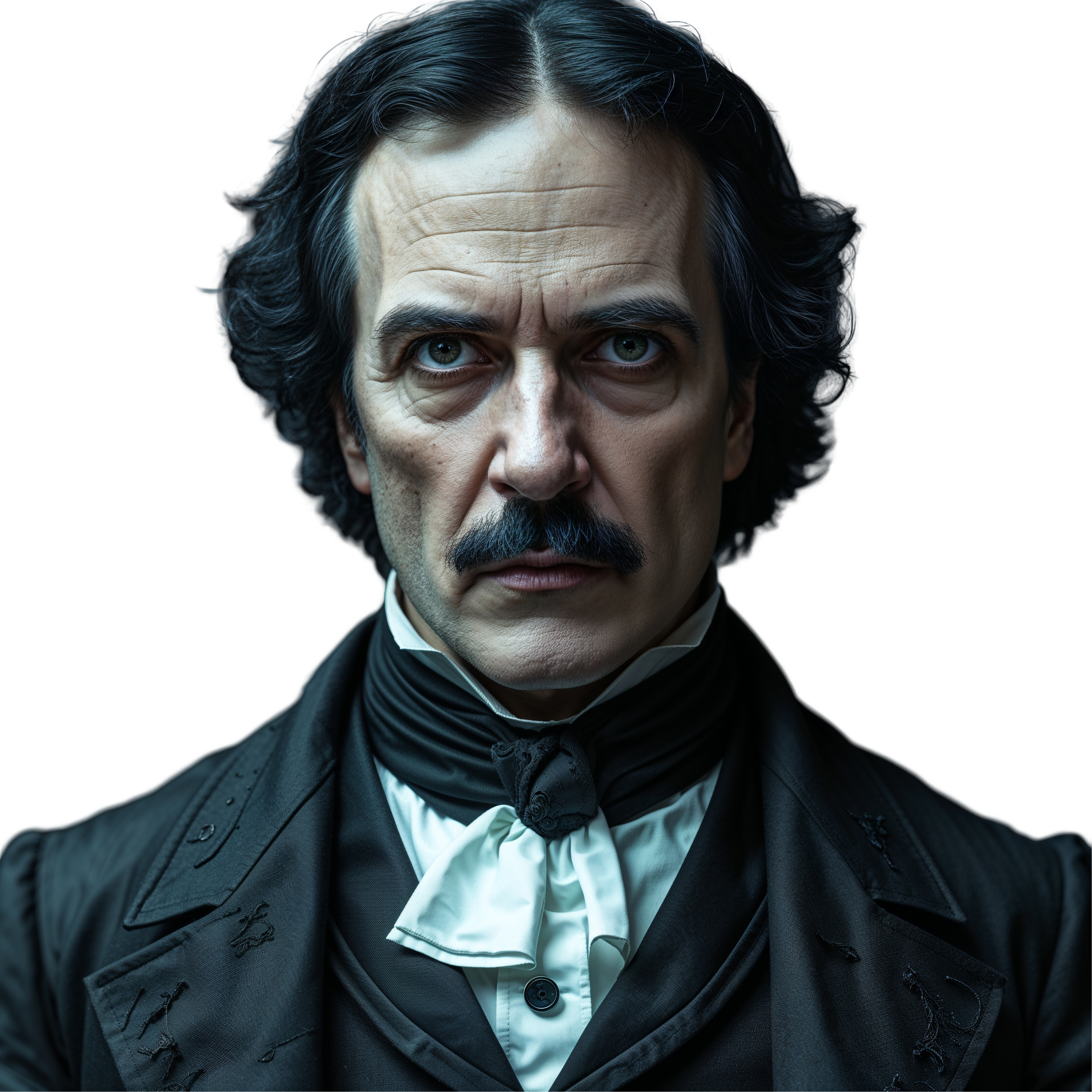 Edgar Allan Poe PNG Portrait Classic Author Transparent Picture
