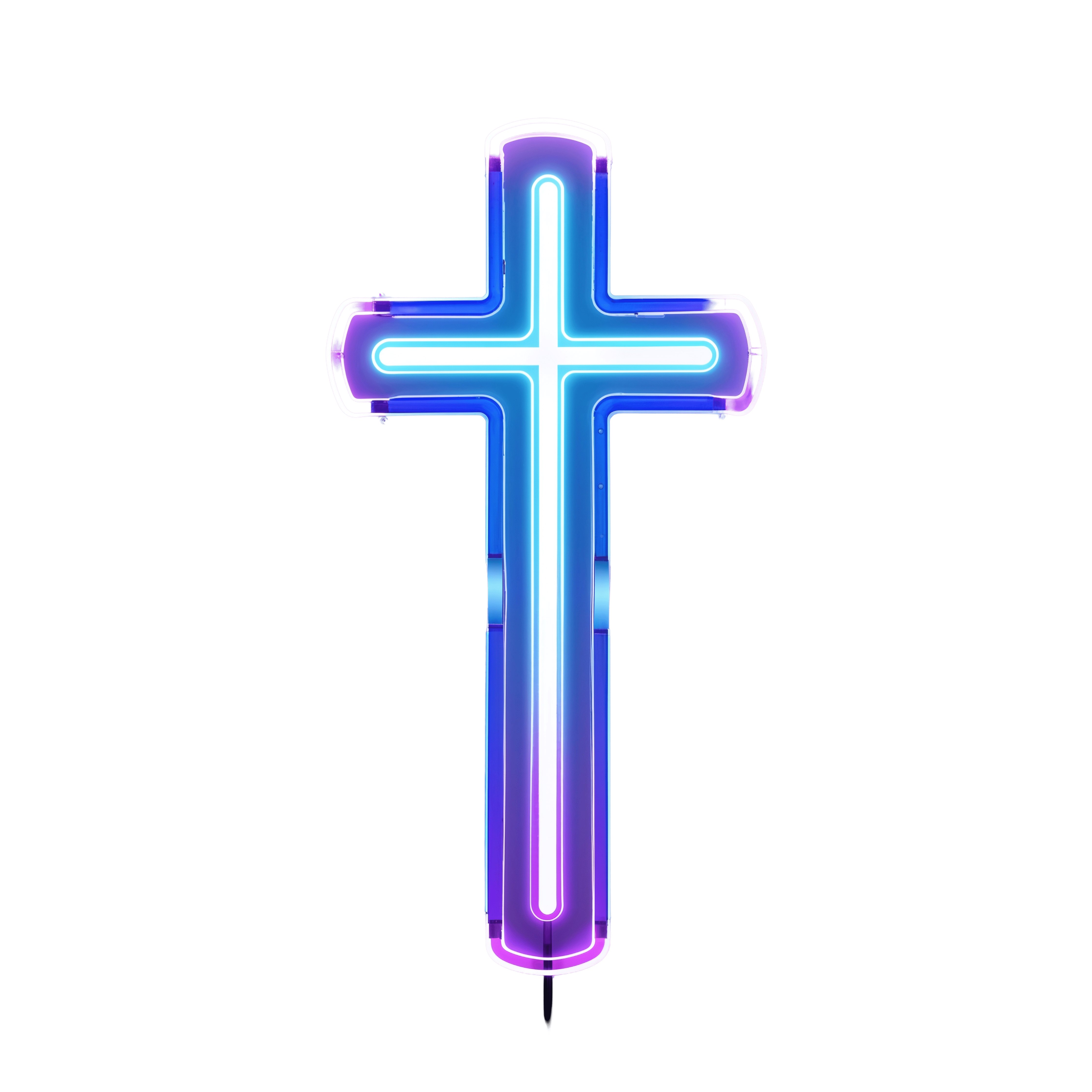 Cross Glowing Neon PNG HD Free Transparent Light Effect
