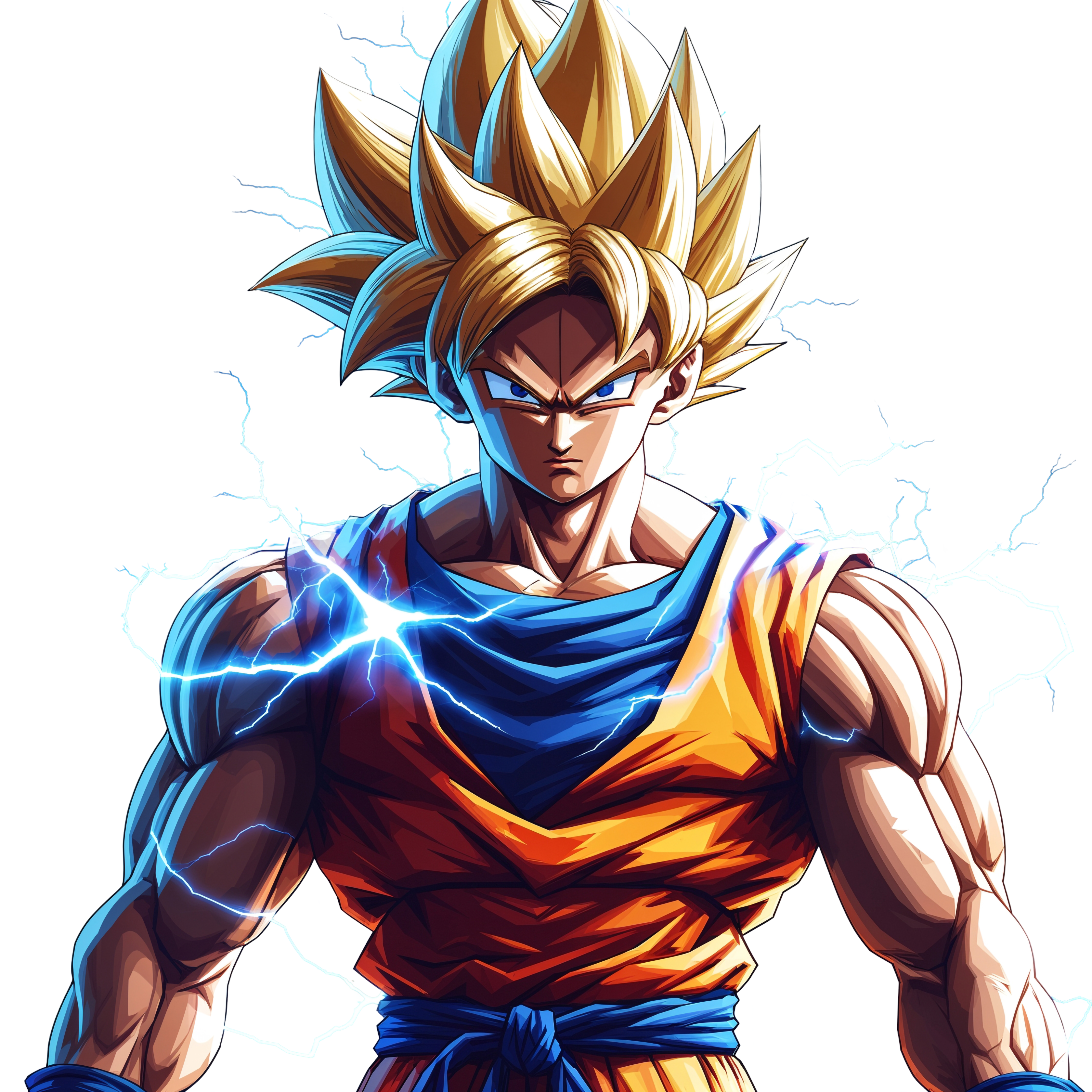 Goku Anime Warrior PNG Action Pose Transparent Background