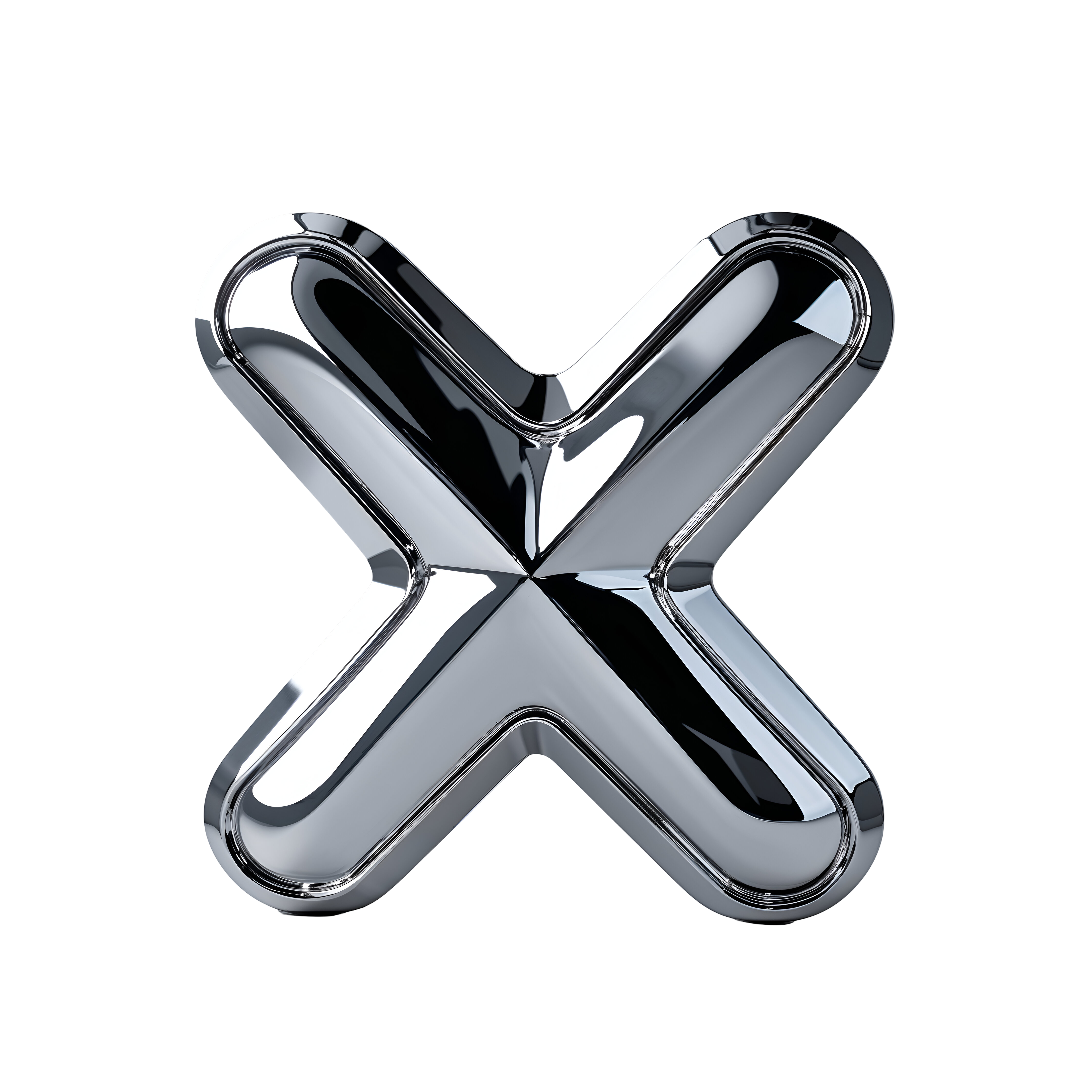 Leonardo Phoenix 10 3Drendered Twitter X logo with reflective 0