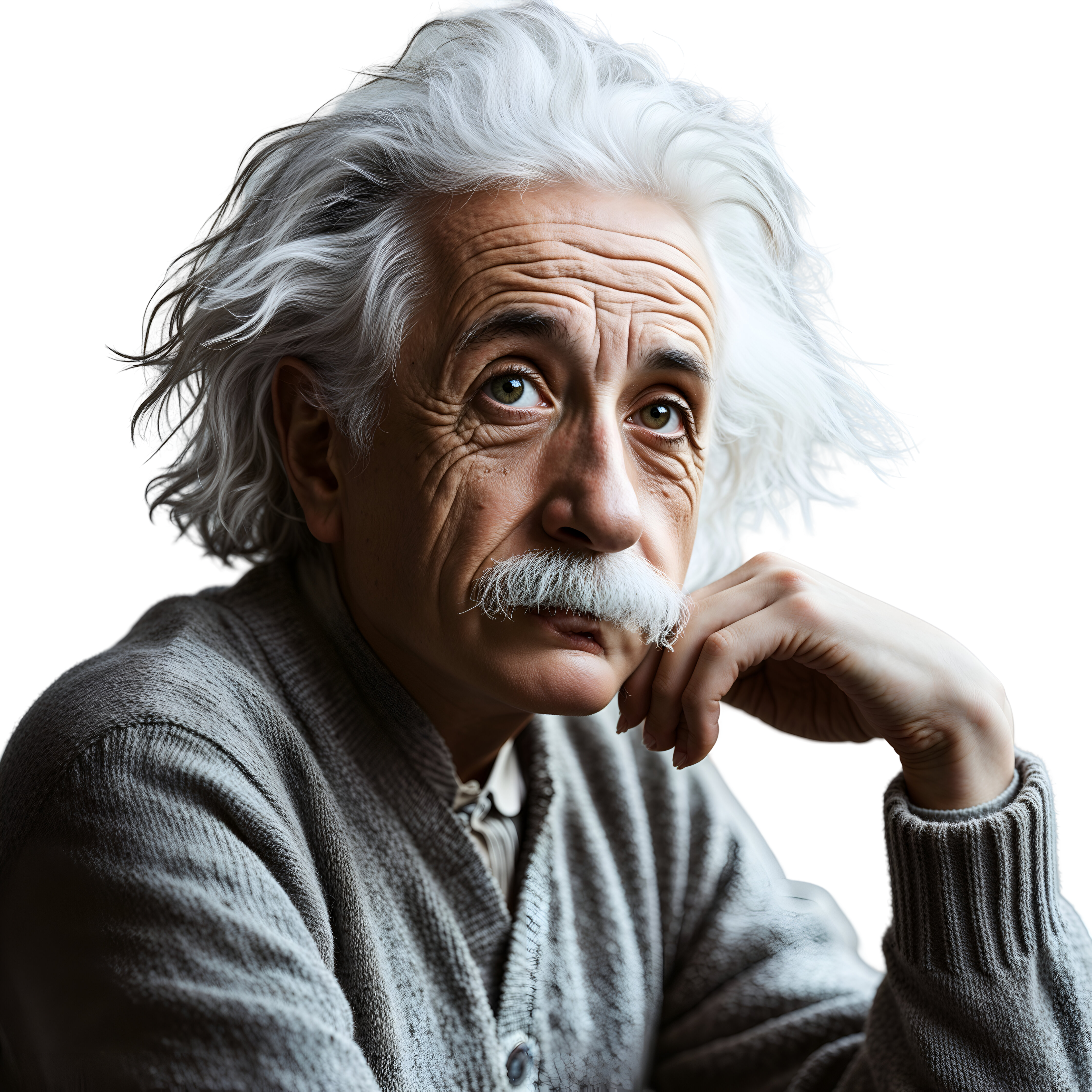 Leonardo Phoenix 10 Albert Einstein halfbody portrait white me 0