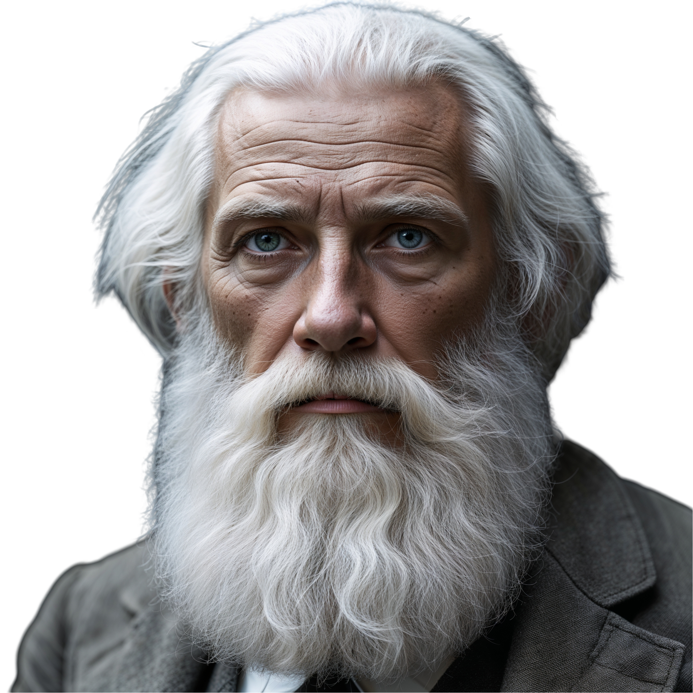 Charles Darwin PNG Black and White Vintage Transparent Image