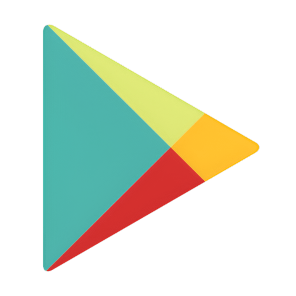 Play Store Logo PNG White Clean Transparent Design