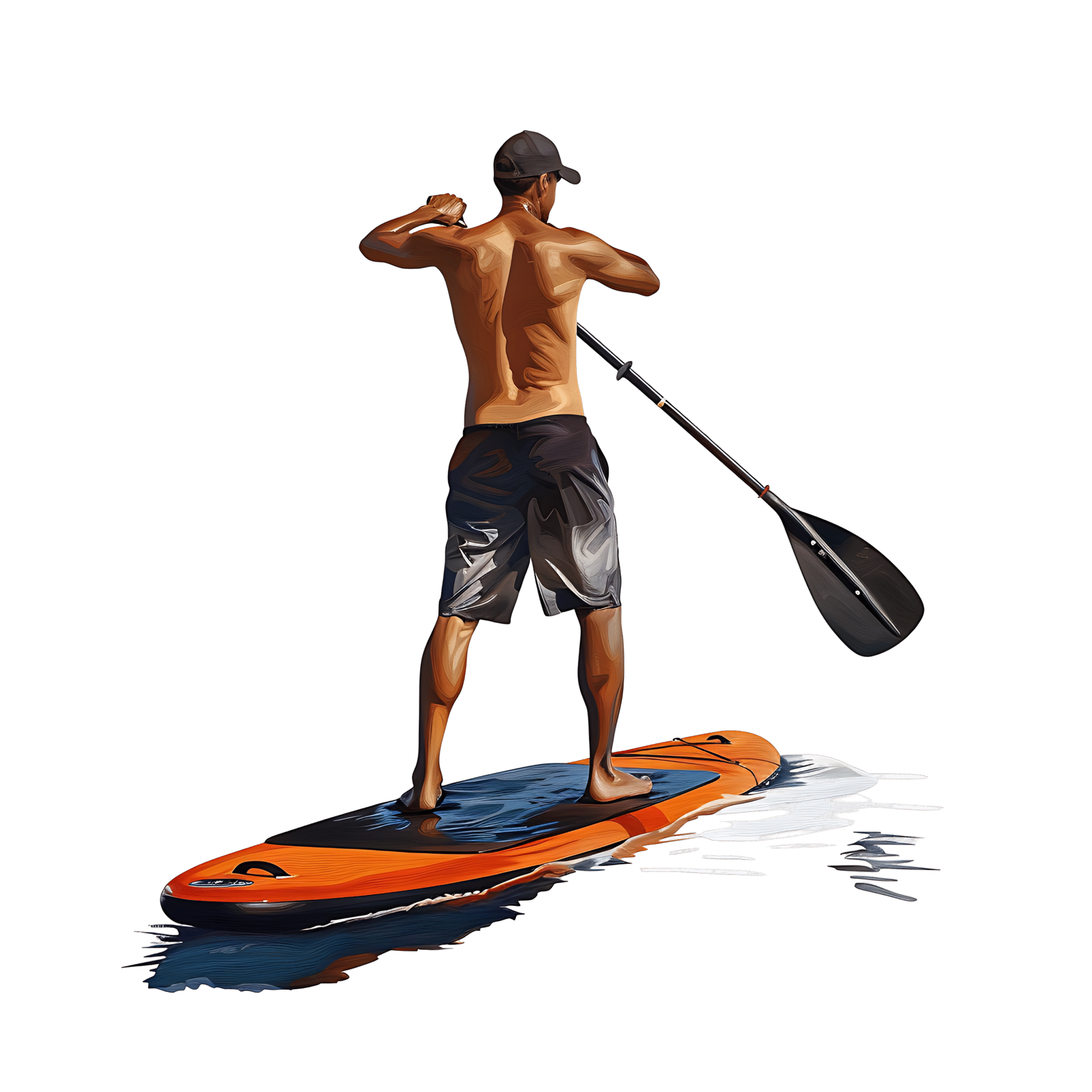 Paddle Boarder PNG Free Download Transparent Background