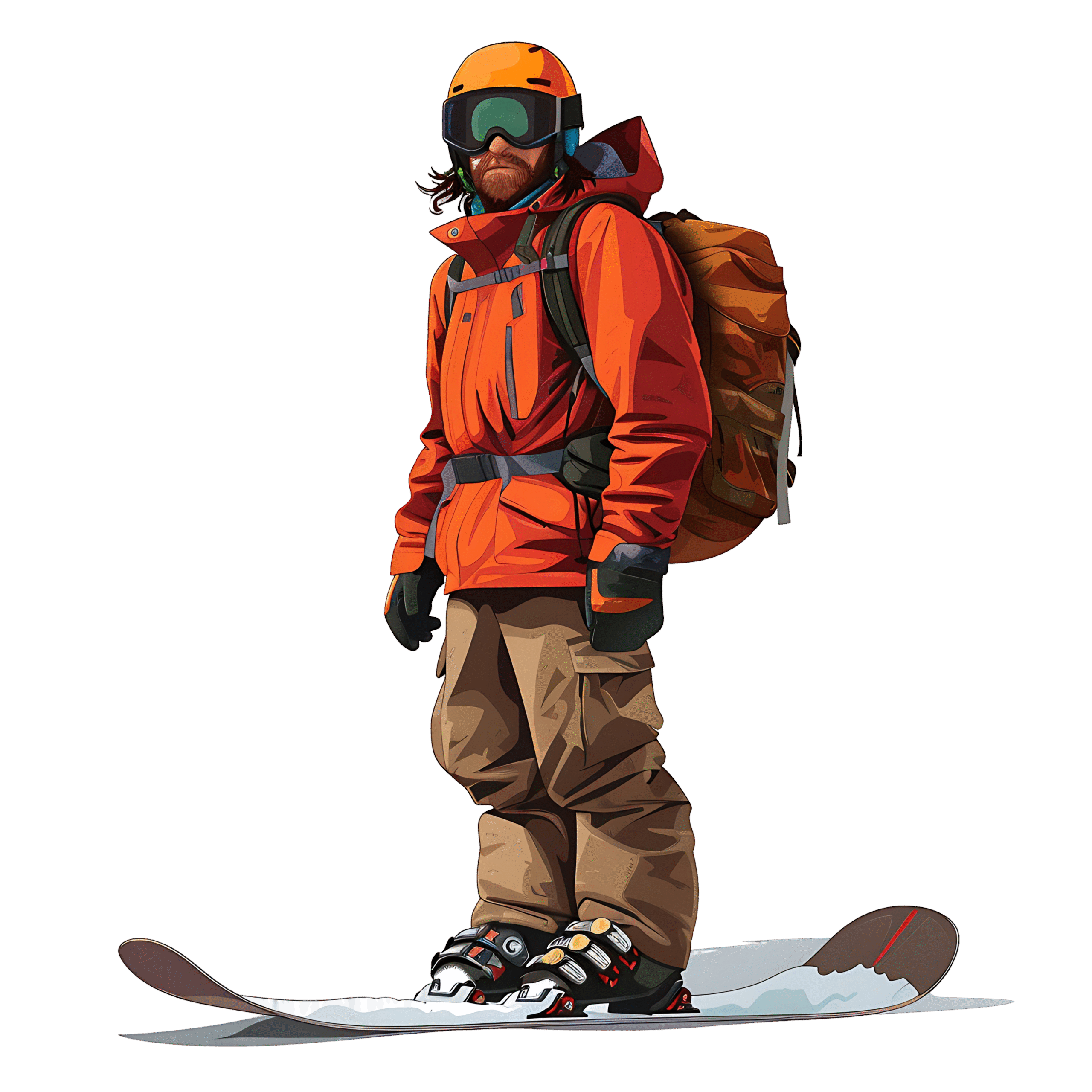 Snowboarder PNG HD High-Resolution Action Pose