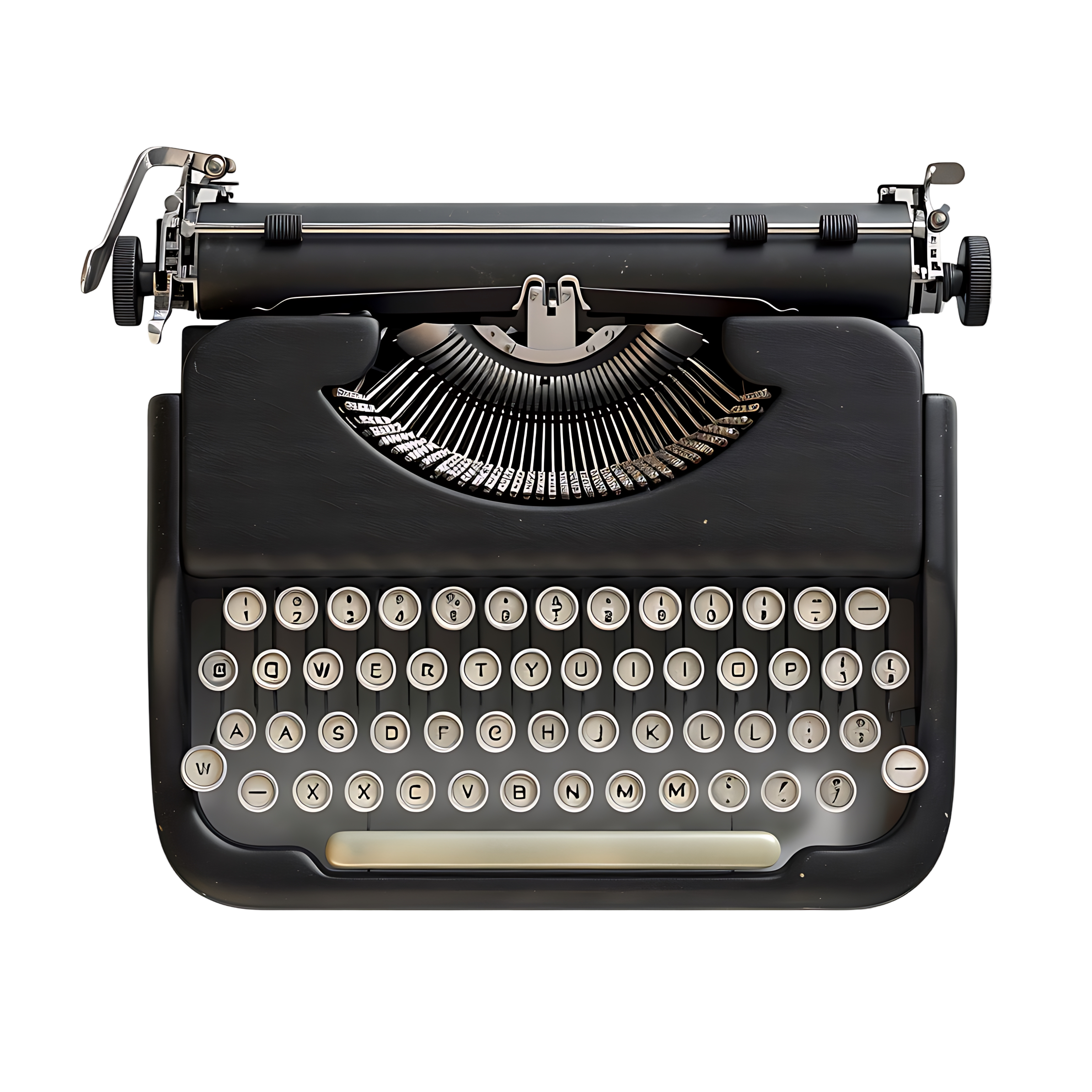 Typewriter Keyboard PNG Clipart Vintage Design No Background
