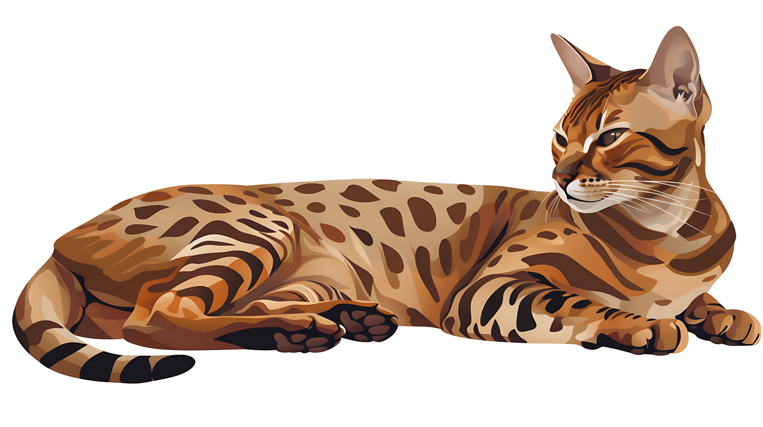 Ocicat PNG HD Free Spotted Cat Illustration