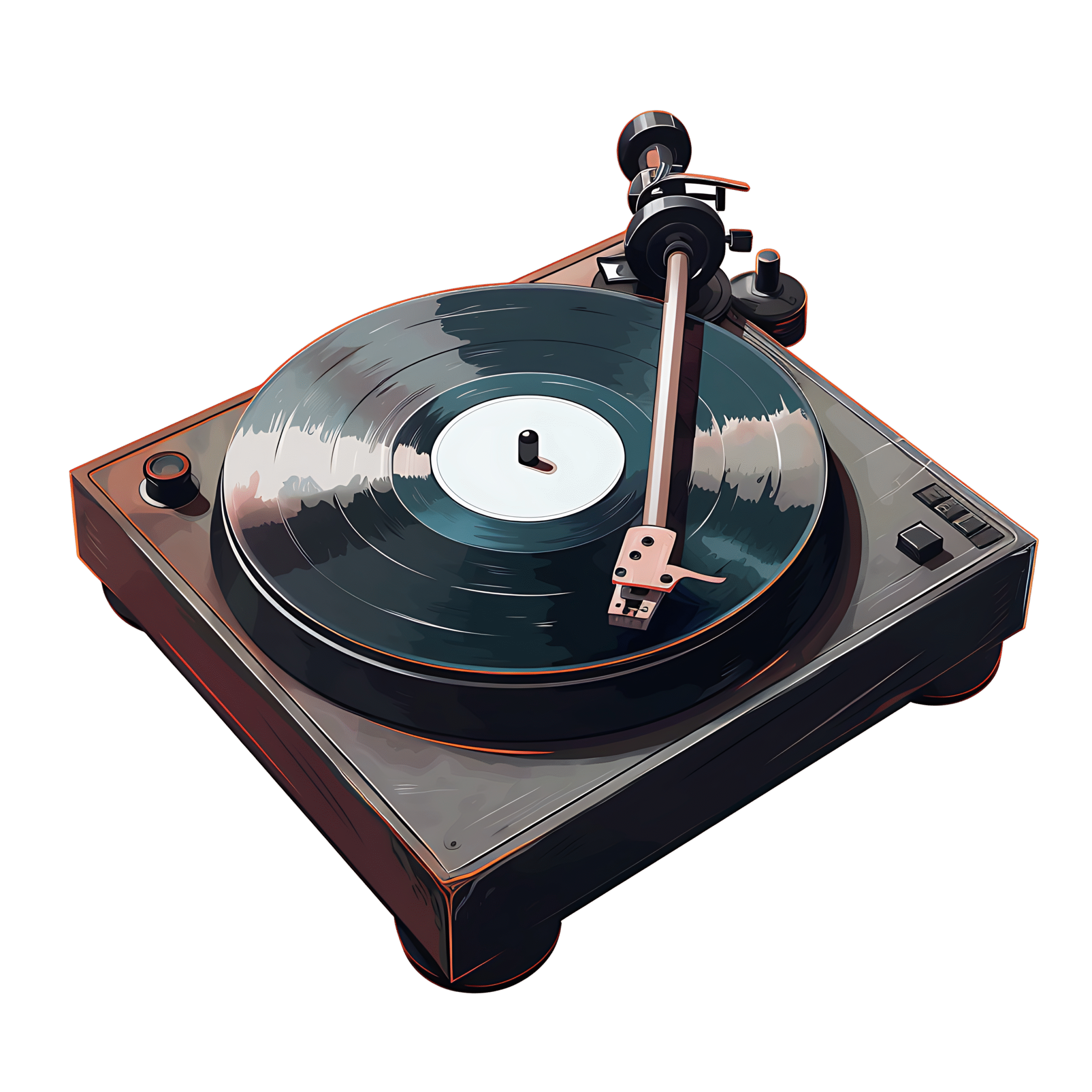 Vinyl Record Player PNG Transparent No Background Audio Icon