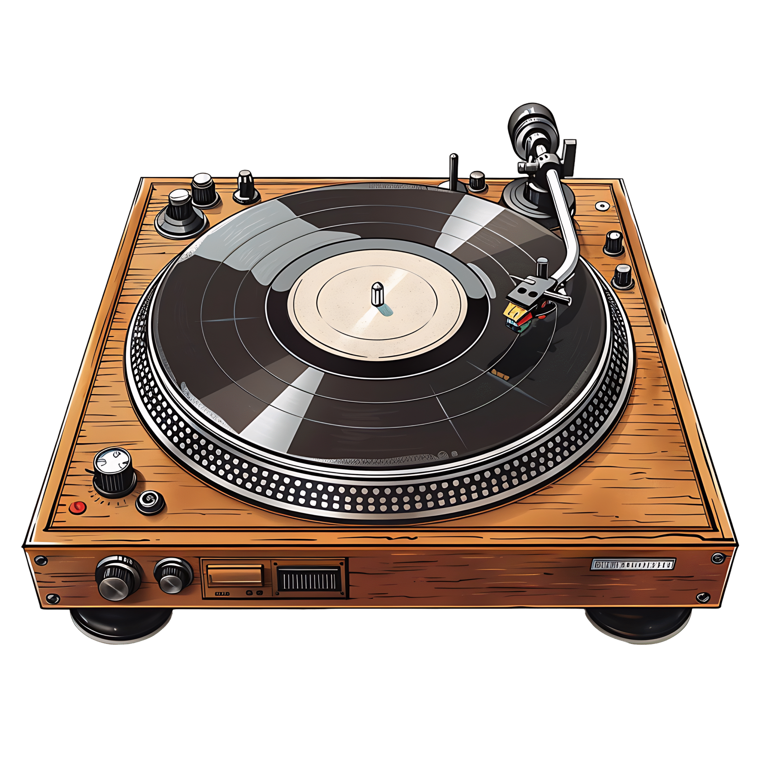 Turntable PNG HD Realistic Vinyl Player Illustration