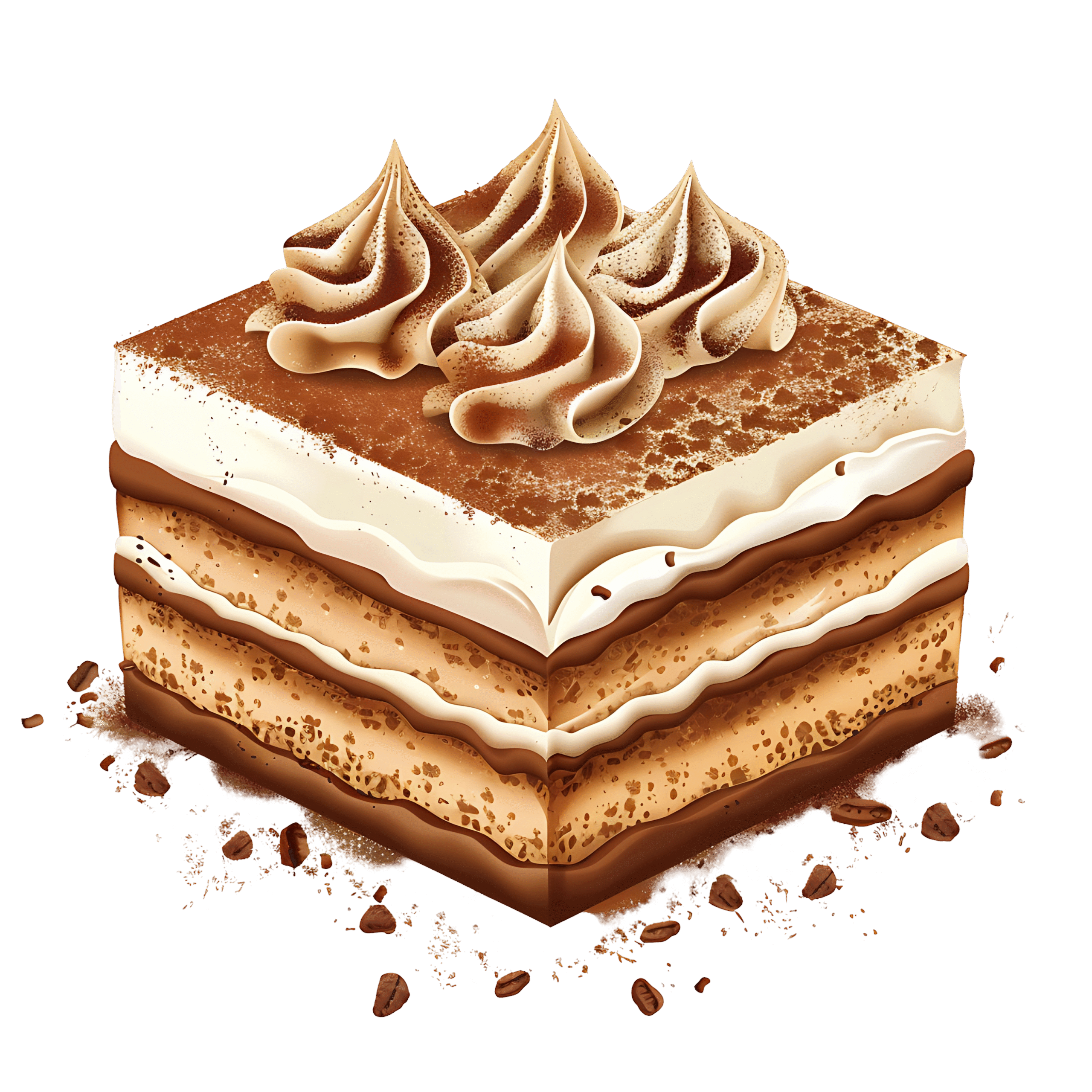 Tiramisu PNG Clipart High-Quality Cake Illustration