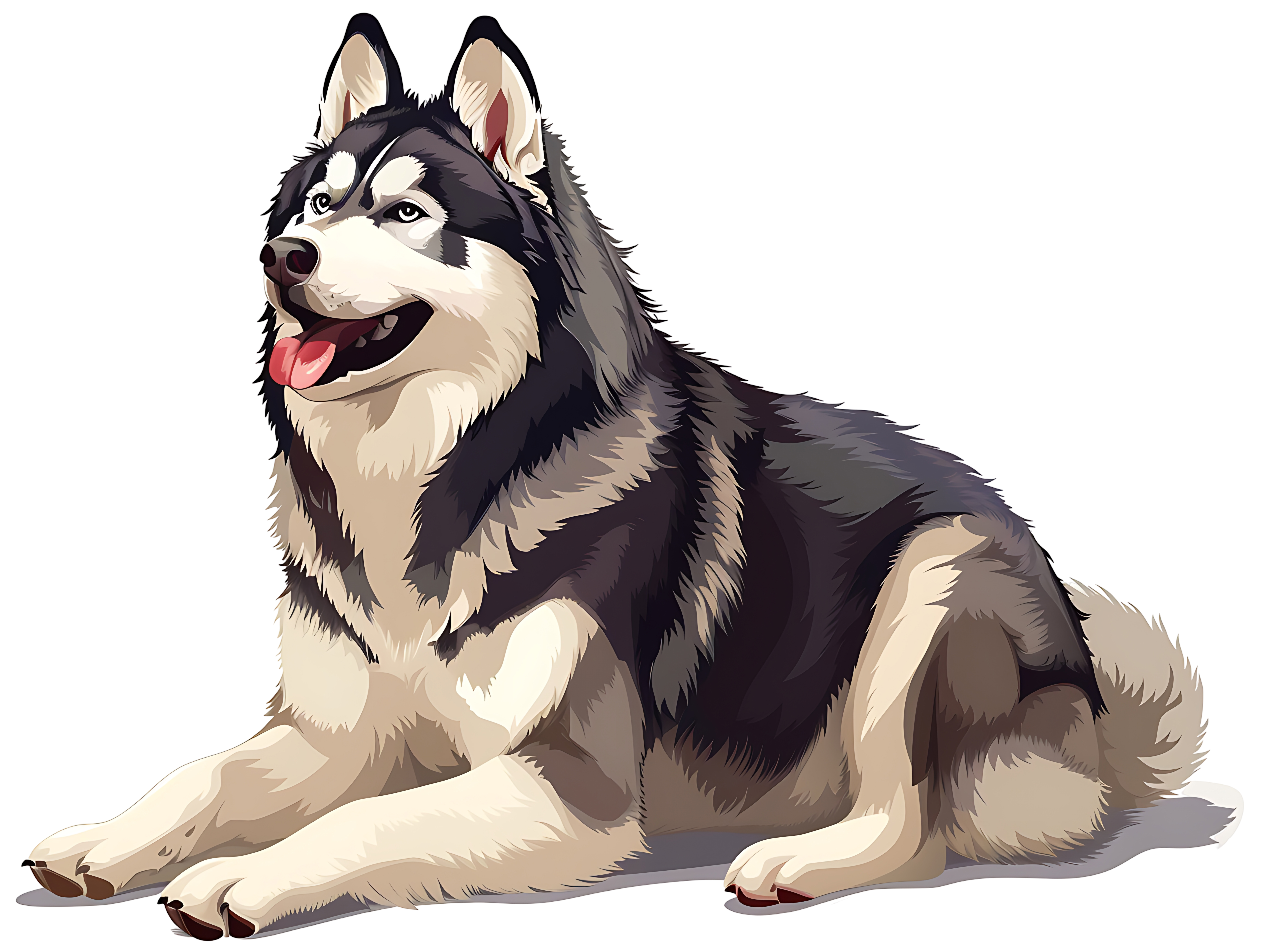 Malamute Dog PNG Transparent Free HD Pet Illustration