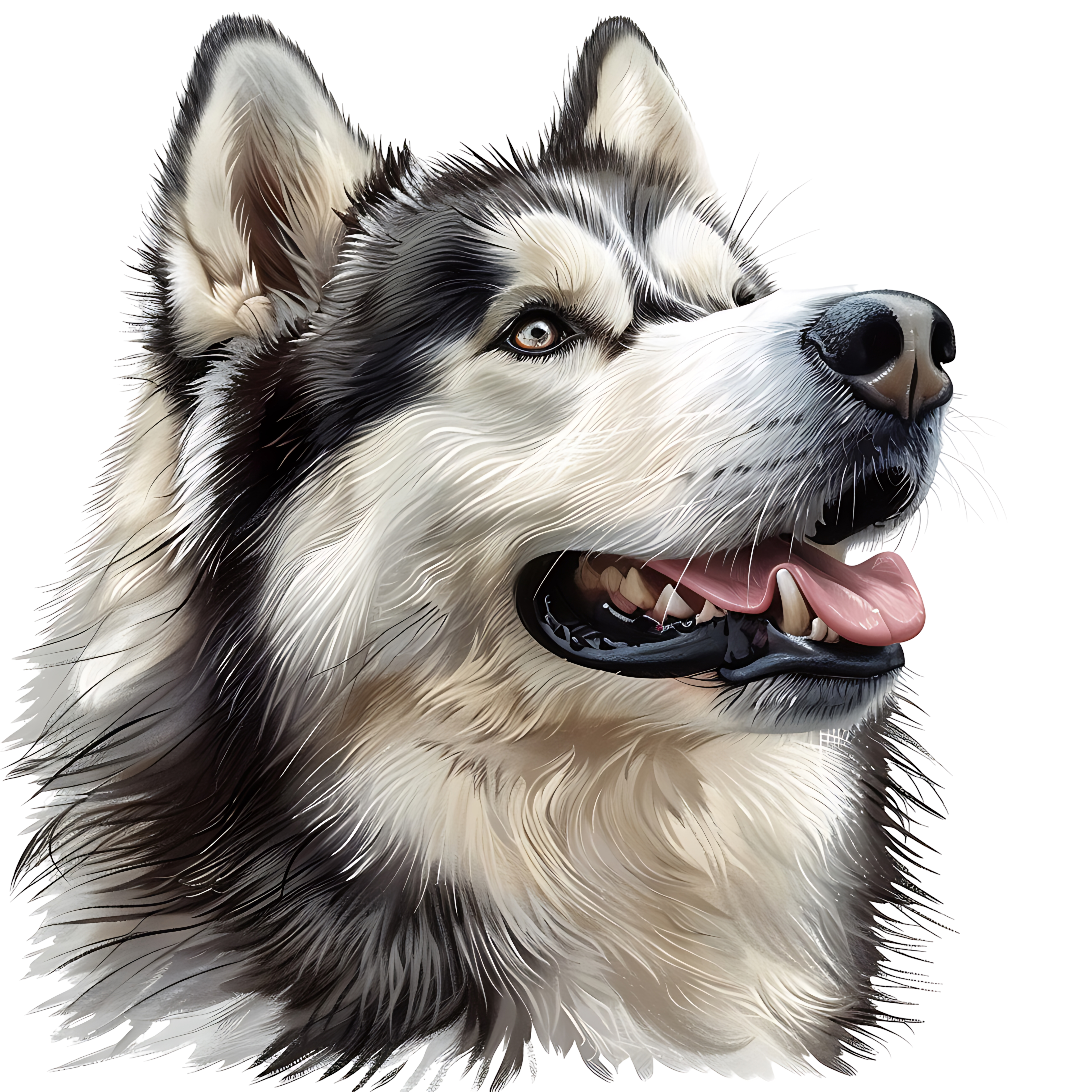 Malamute Dog PNG Cute Fluffy Winter Dog Illustration