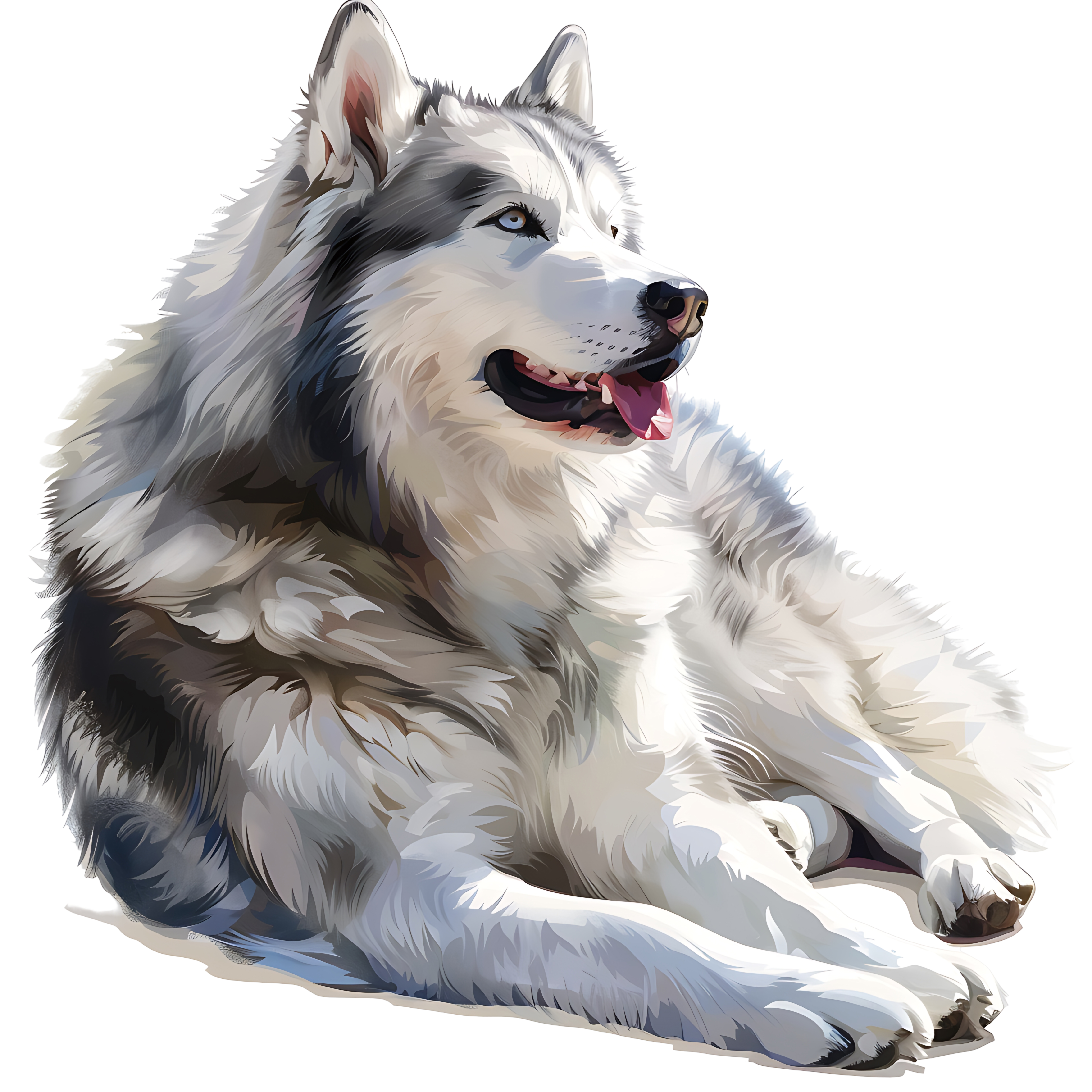 Malamute Dog PNG Side View Free Dog Profile Image