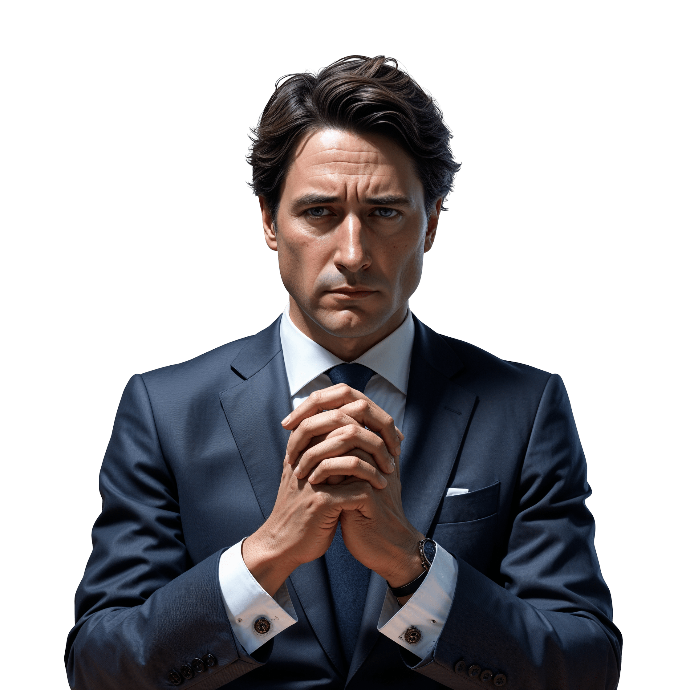 Serious Canadian Prime Minister PNG Free Download Transparent Image