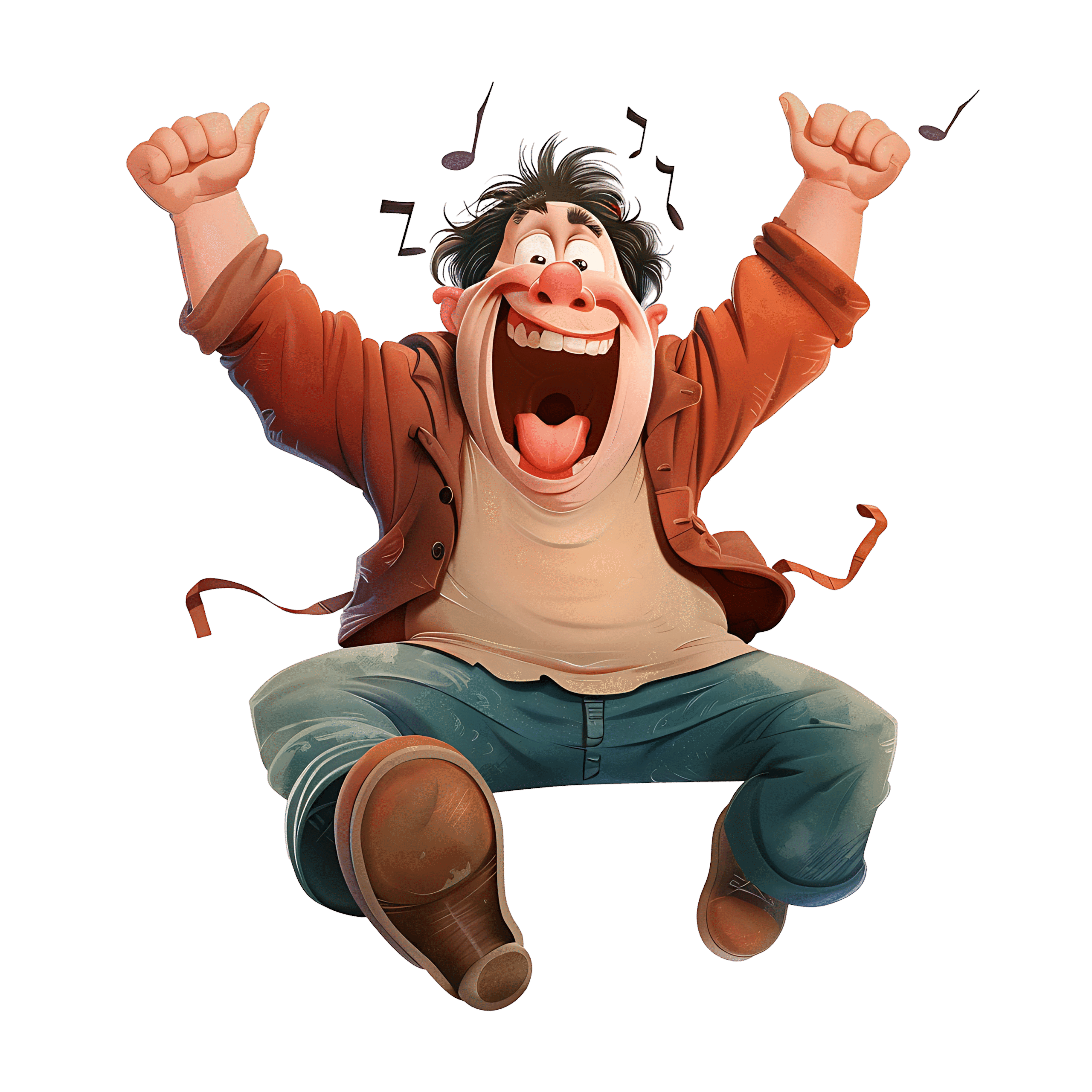 Ecstatic Cartoon PNG Image High-Quality Happy Clipart