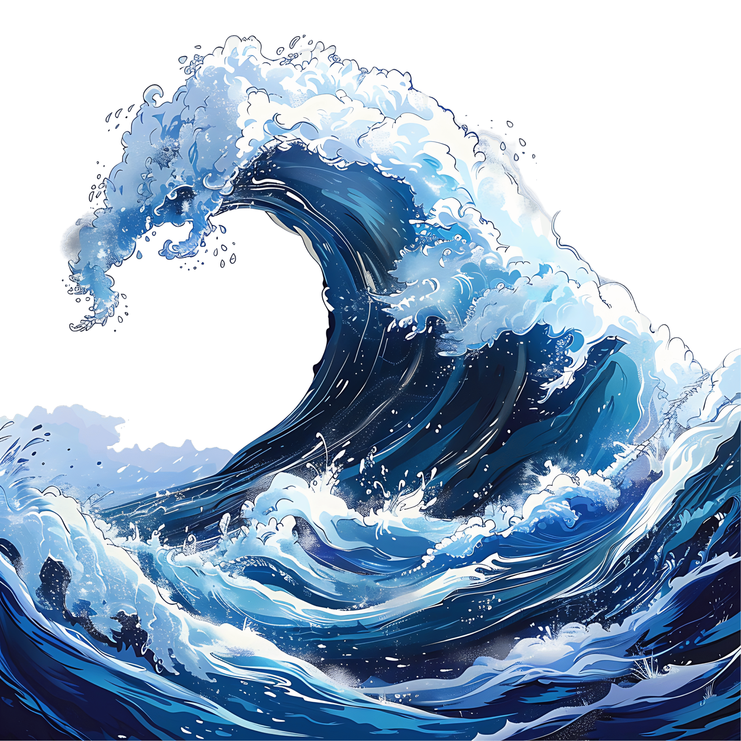 Tsunami Wave PNG Transparent Free Ocean Wave Illustration