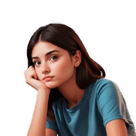 Girl Thinking PNG Image High-Quality Clipart