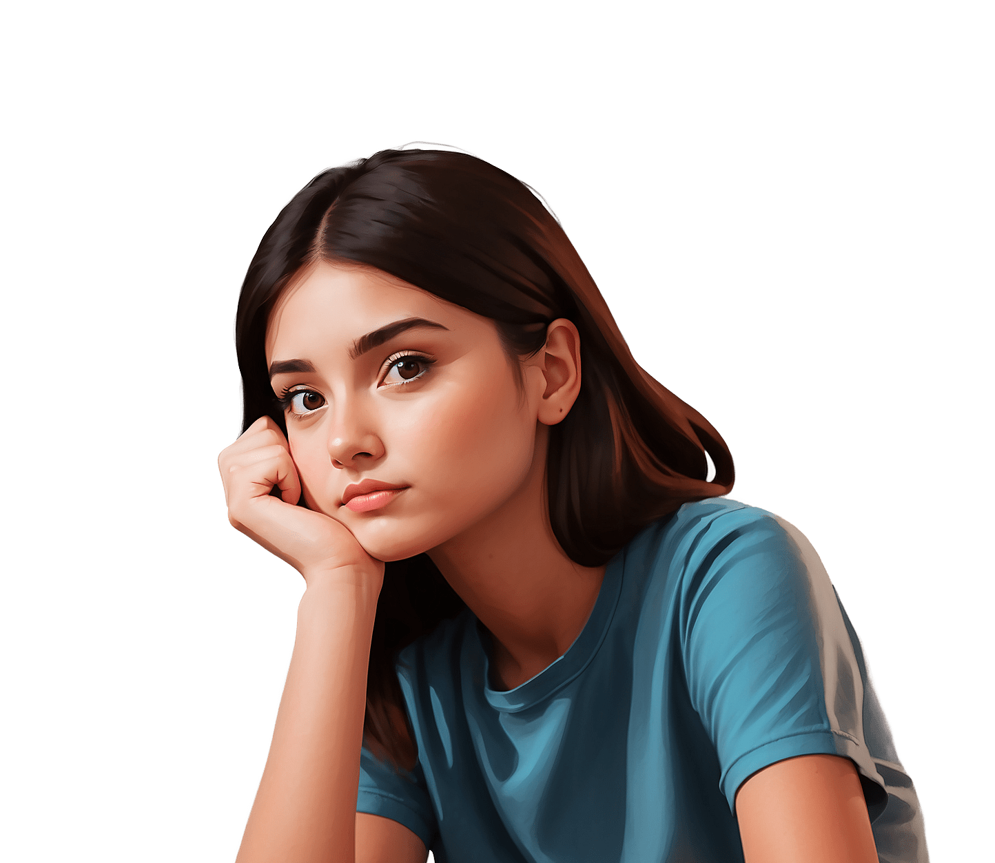 Girl Thinking PNG Image High-Quality Clipart