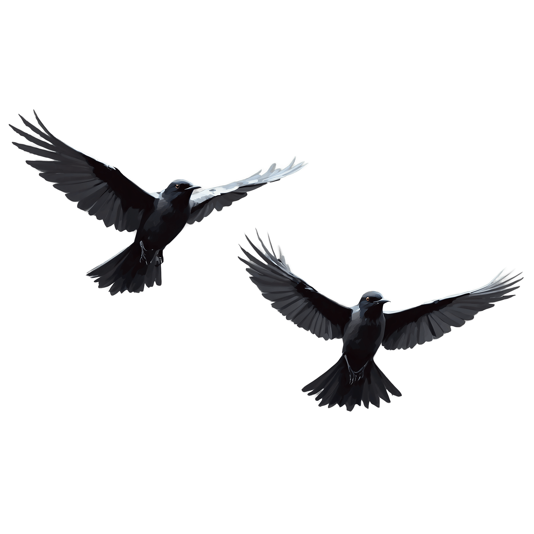 Flying Black Birds PNG Silhouette Bird Clipart