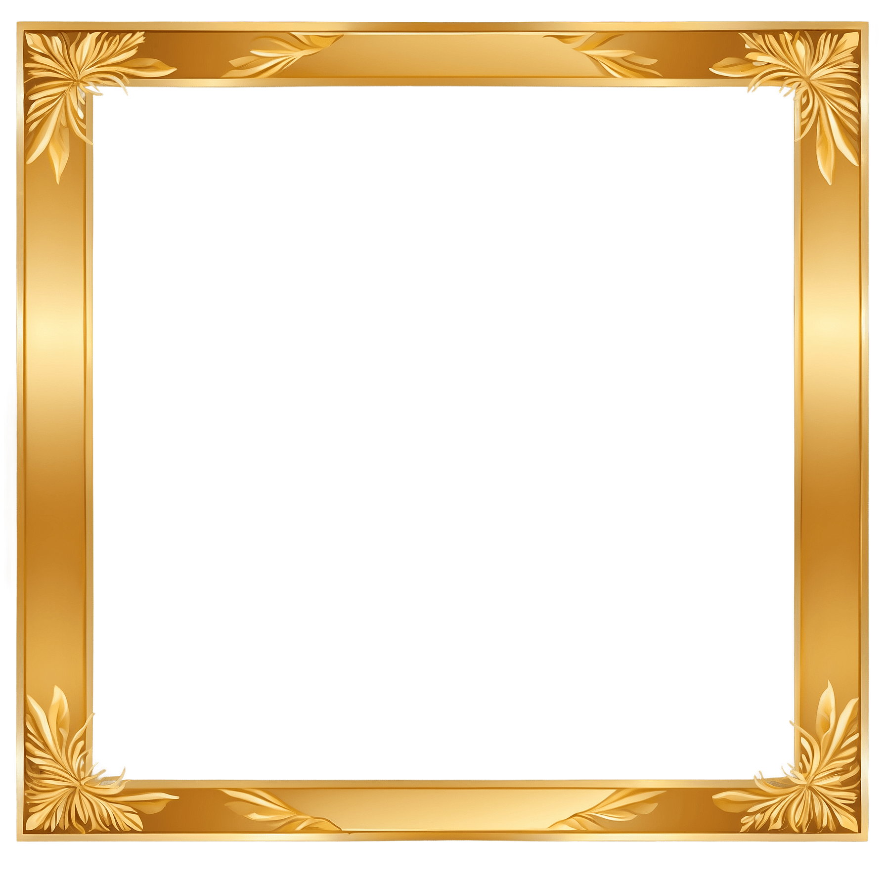 Gold Border PNG Image No Background Frame Download